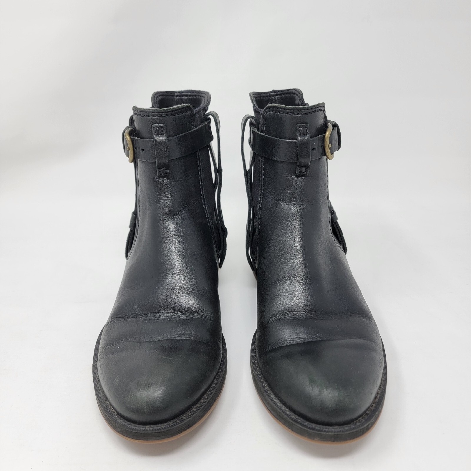 ECCO Saunter Women’s Size 35 EU 4/4.5 US Leather Cross Strap Zip Ankle Boots