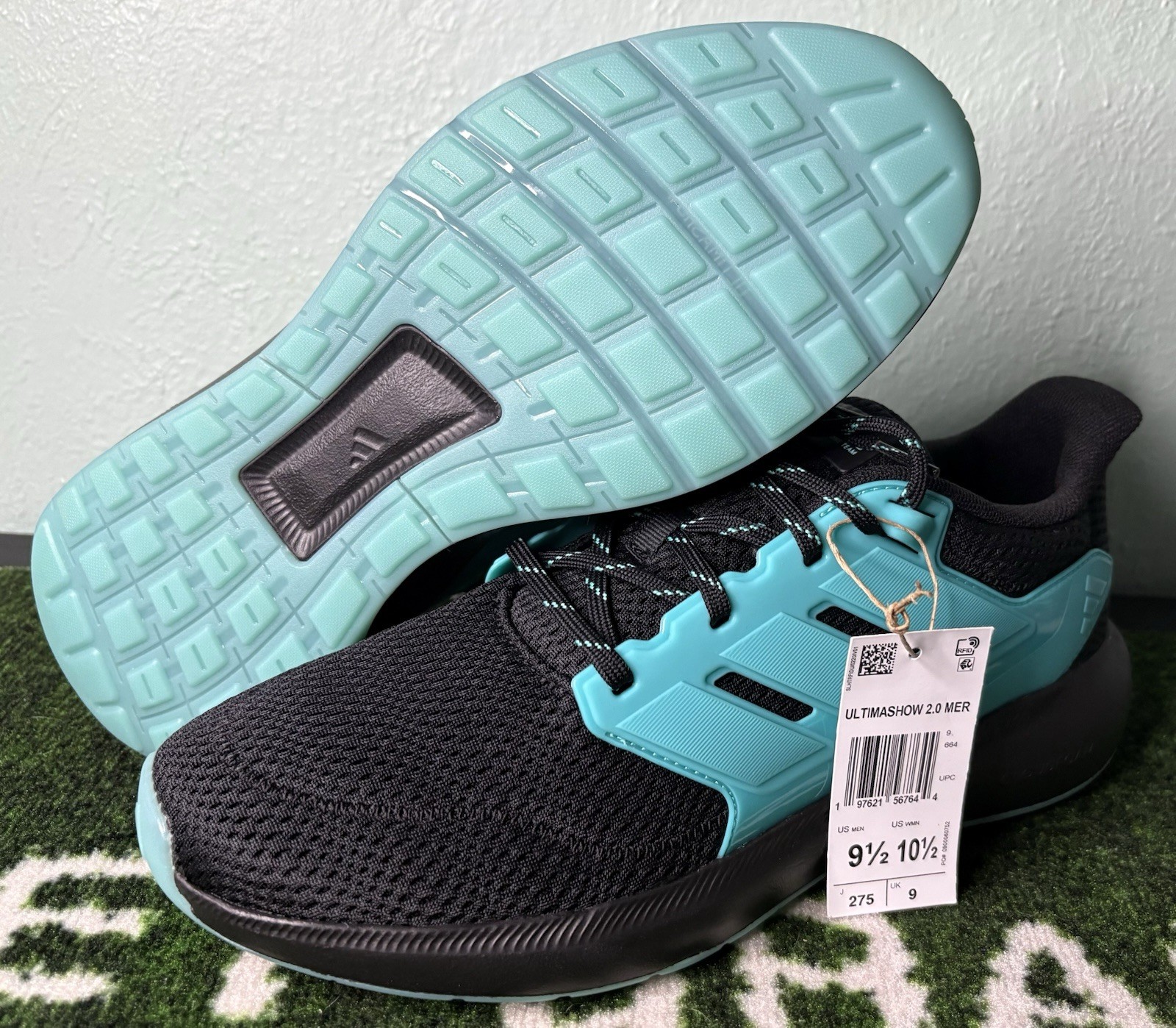 US M 9.5/W 10.5 – Mercedes-AMG F1 x Adidas Ultimashow 2.0 “Black Semi Mint Rush”