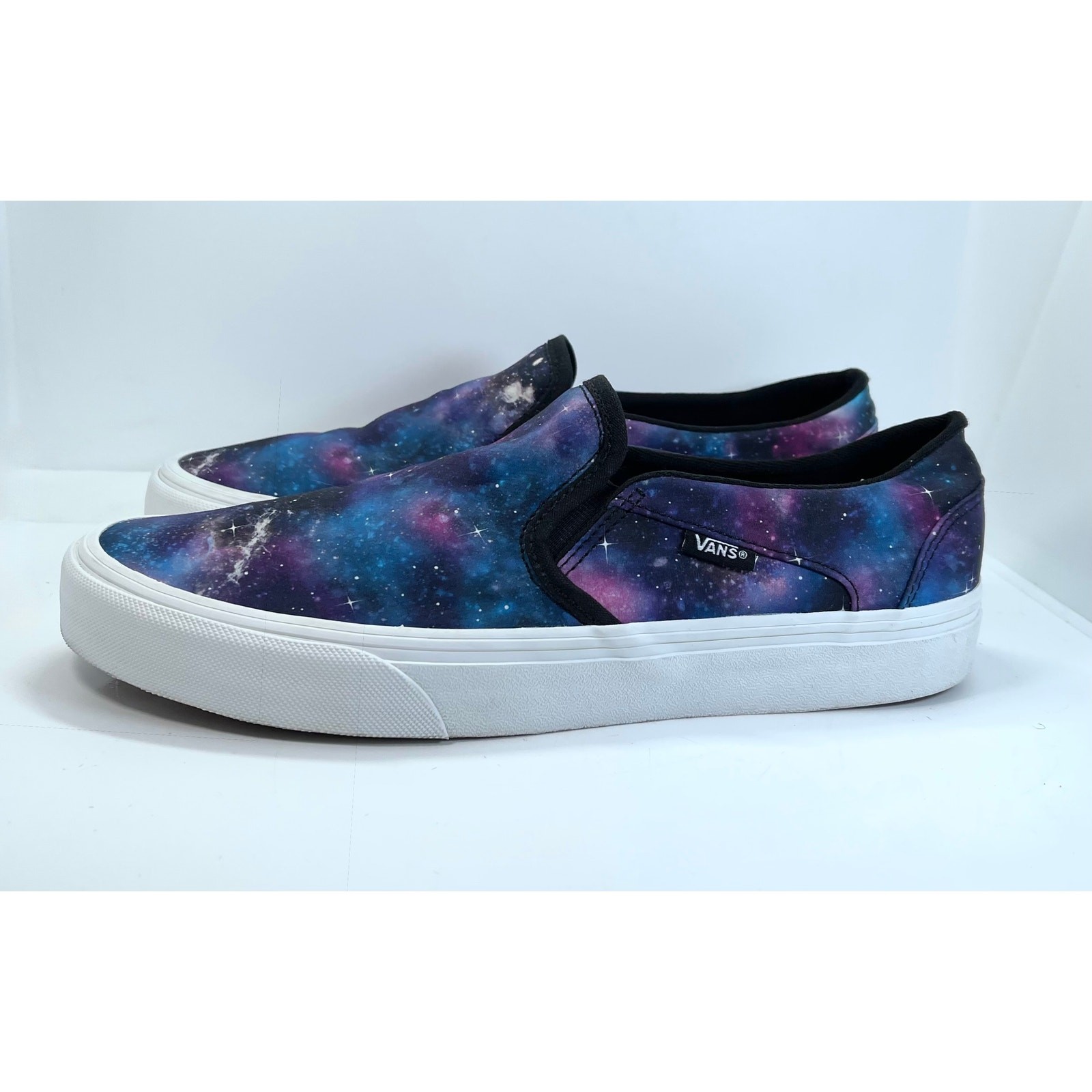 Vans Classic Cosmic Galaxy Space Stars Purple Blue Slip-On Shoes Sneakers 9.5