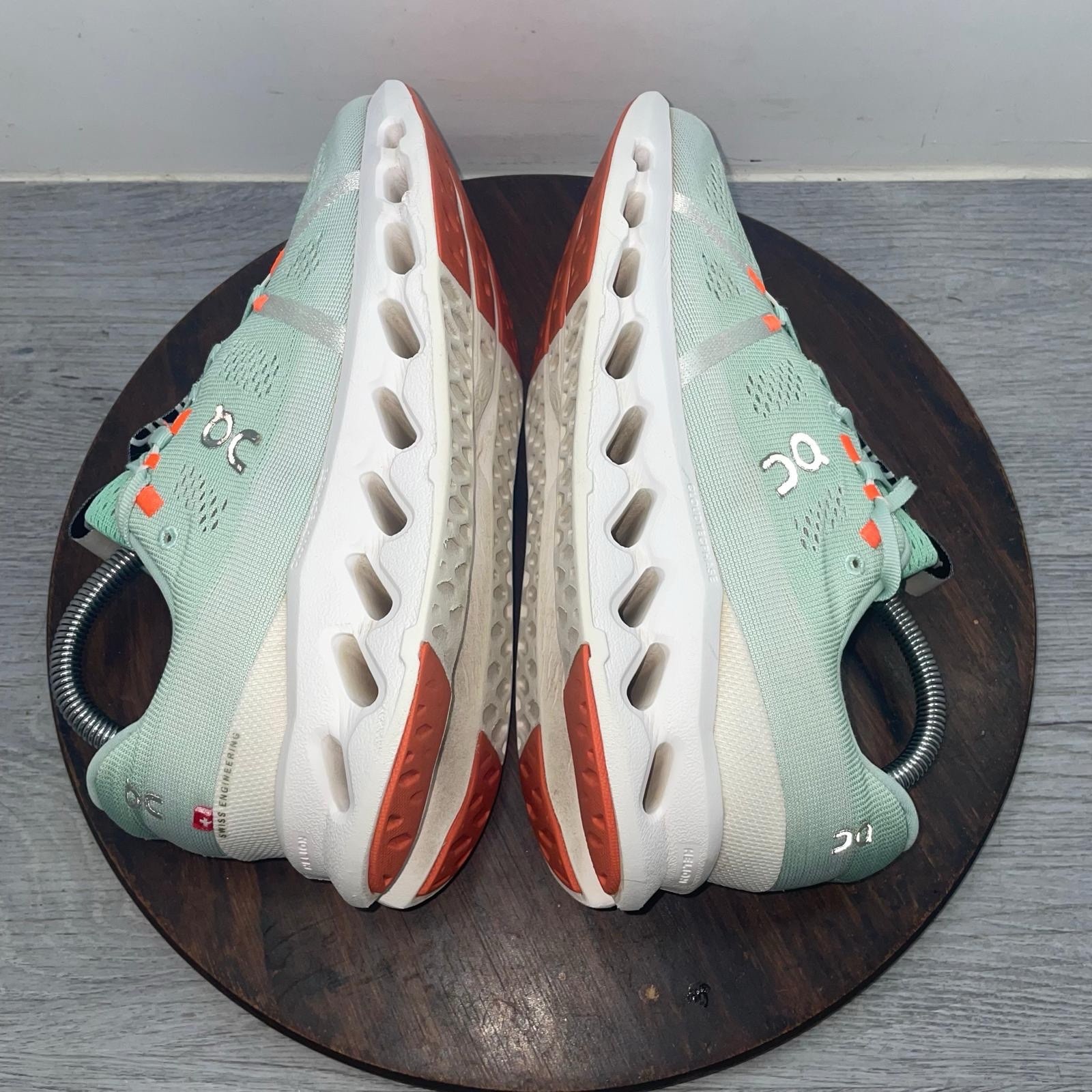 On Cloudsurfer Mint Green Orange Road Running Shoes 3WD10441071 Womens 9.5