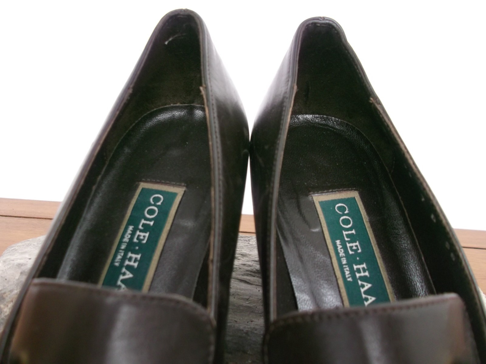 COLE HAAN Italy Women’s Sz. 7 B/ 2.75in high Chocolate Leather Pump Dress Heels