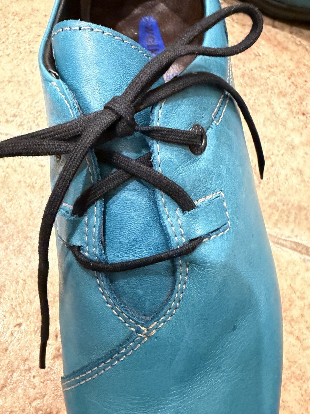 Wolky Rosa Leather Lace Comfort Oxfords Peacock Teal blue Women’s 42/size 11 EUC