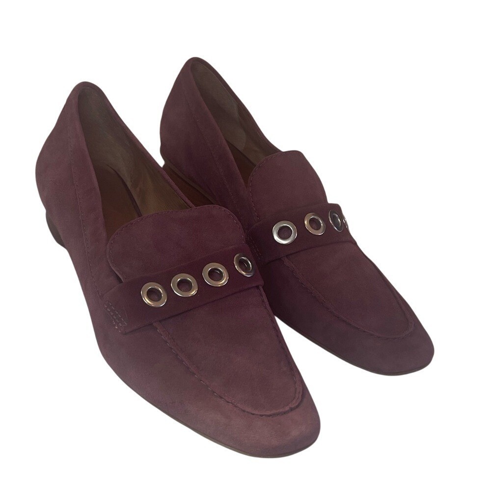 Bernardo Jaden Burgundy Suede Eyelet Loafer Flats Women’s Shoes Size 9
