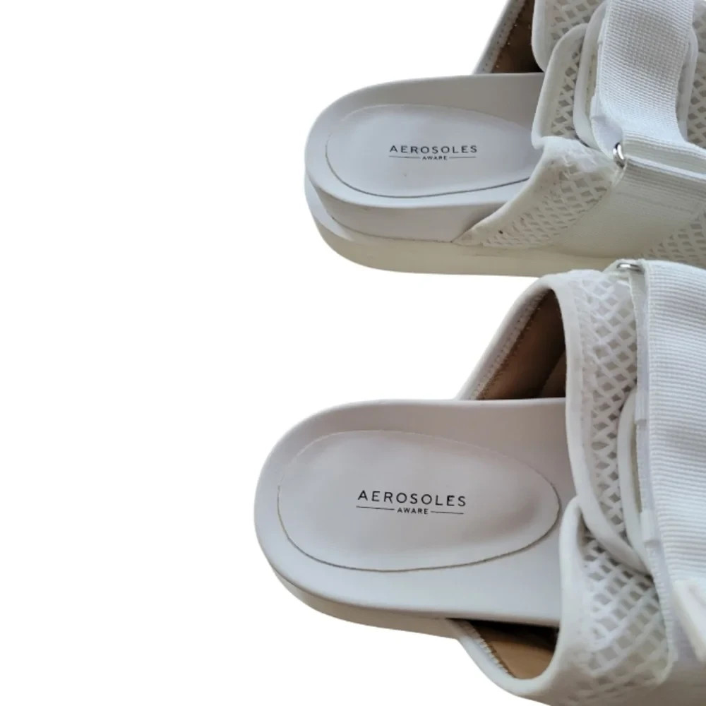 Aerosoles Aware Vegan Tara Sandal White Size 9.5