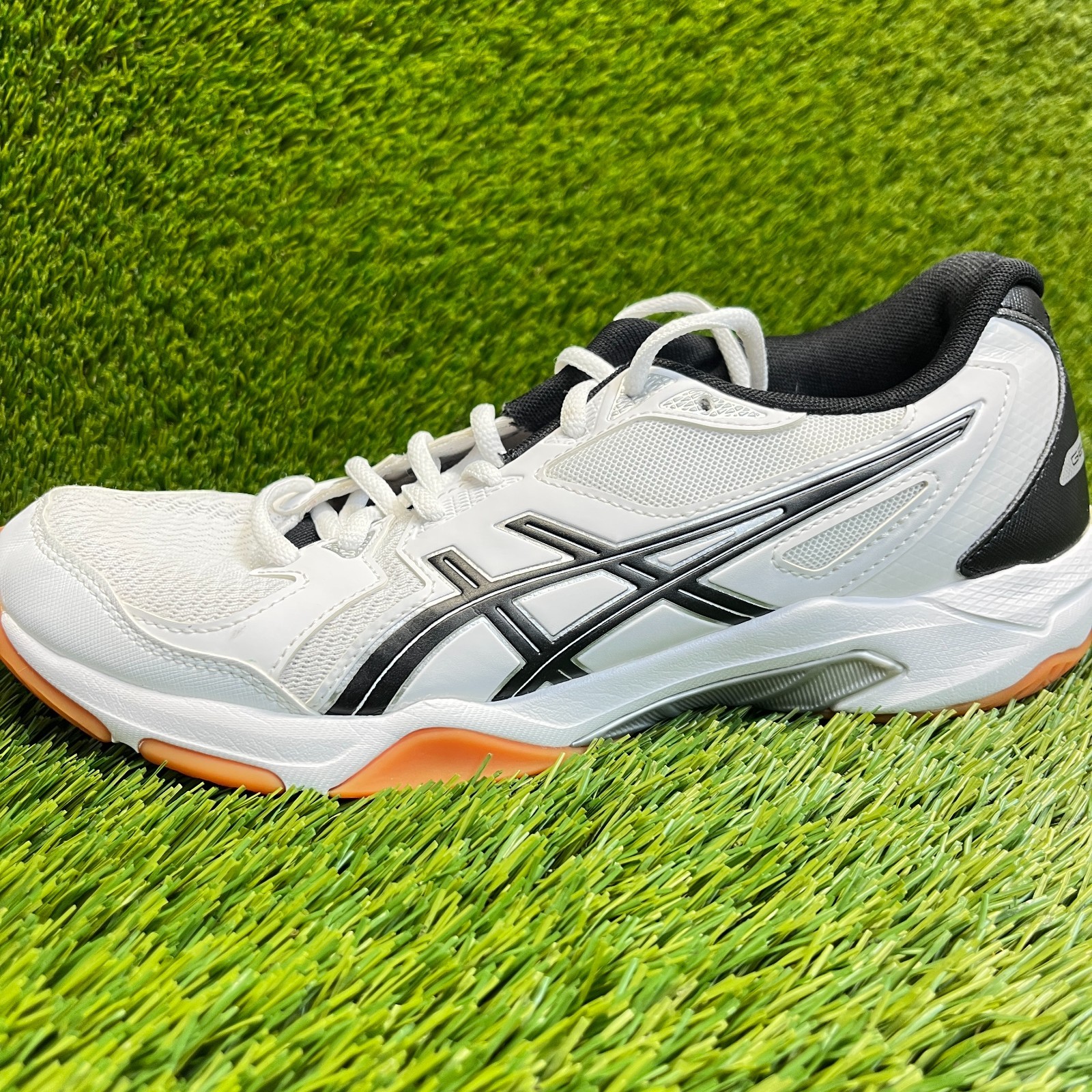 Asics Gel-Rocket 10 Womens Size 9.5 White Black Gum Volleyball Shoes Sneakers