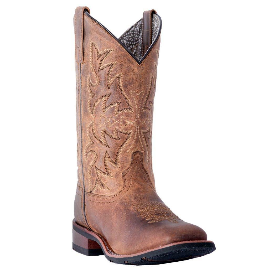 LAREDO ANITA WOMEN’S COWGIRL SQUARE TOE TAN BOOTS 5602 NEW
