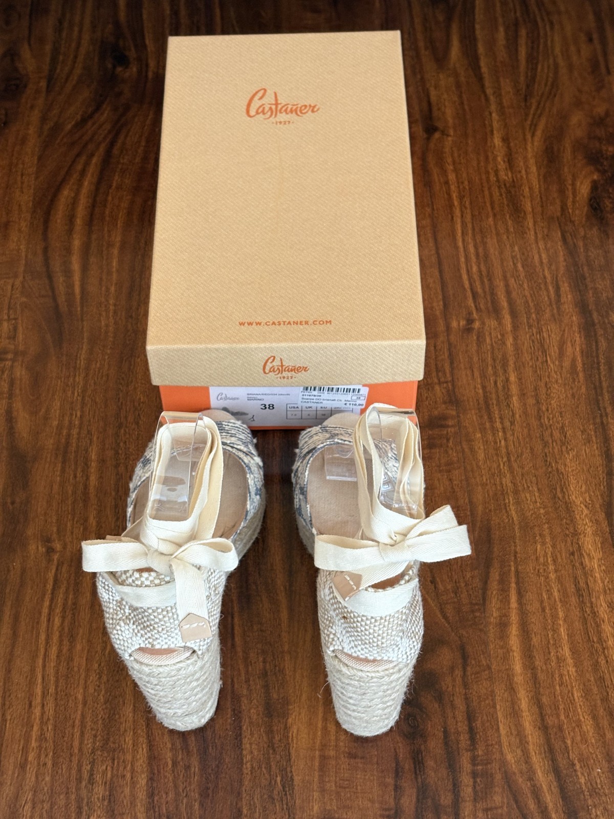 Castaner Briana Espadrilles in Marino, Size 38EU/7.5 USA