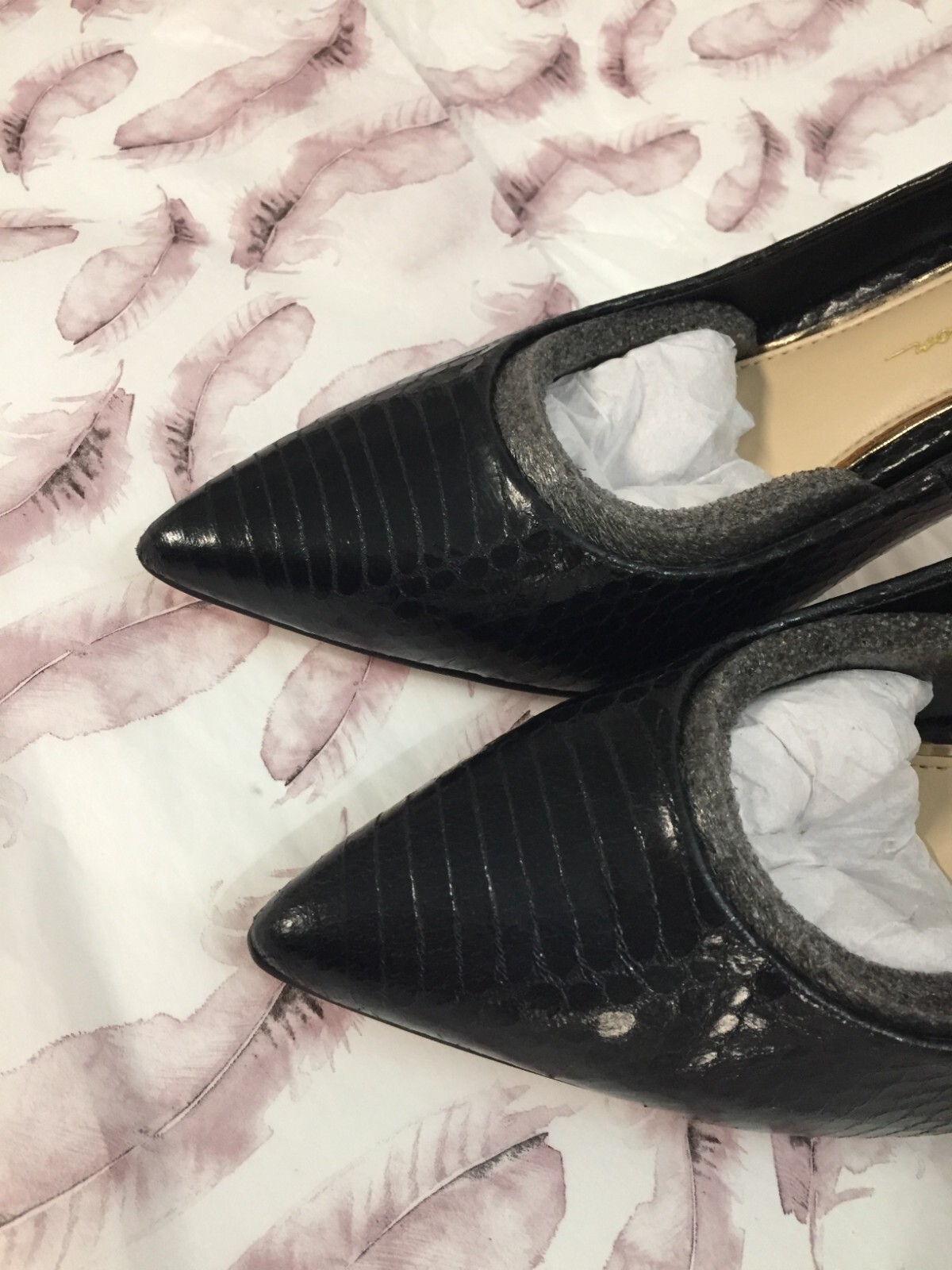 Black Pump Shoes Carpena Faux Snakeskin Jessica Simpson 3 1/4 inch heel US size