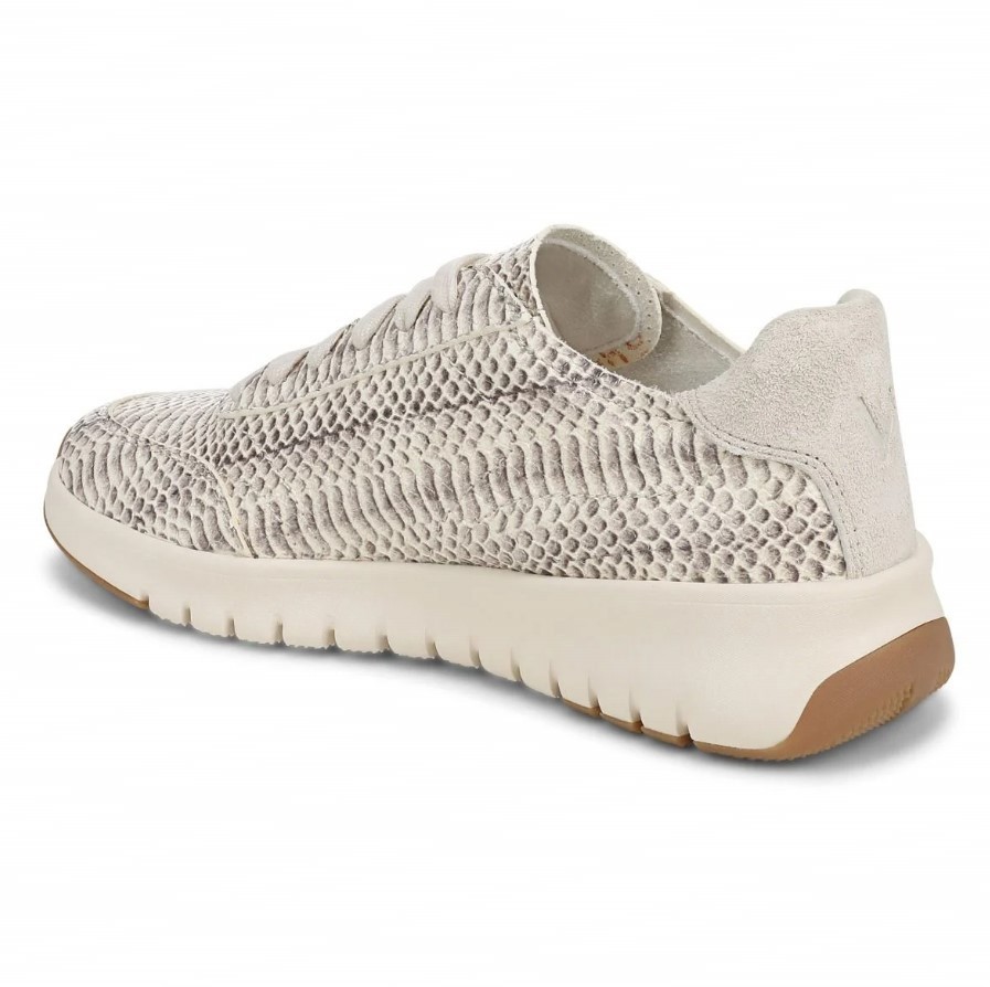 VIONIC Women Uptown Sneaker, Ivory Python Print Leather (NEW)