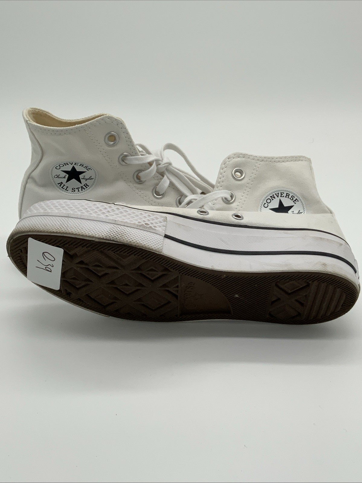 Converse CTAS Lift Hi Platform Canvas Women Size 6 White Used 560846C