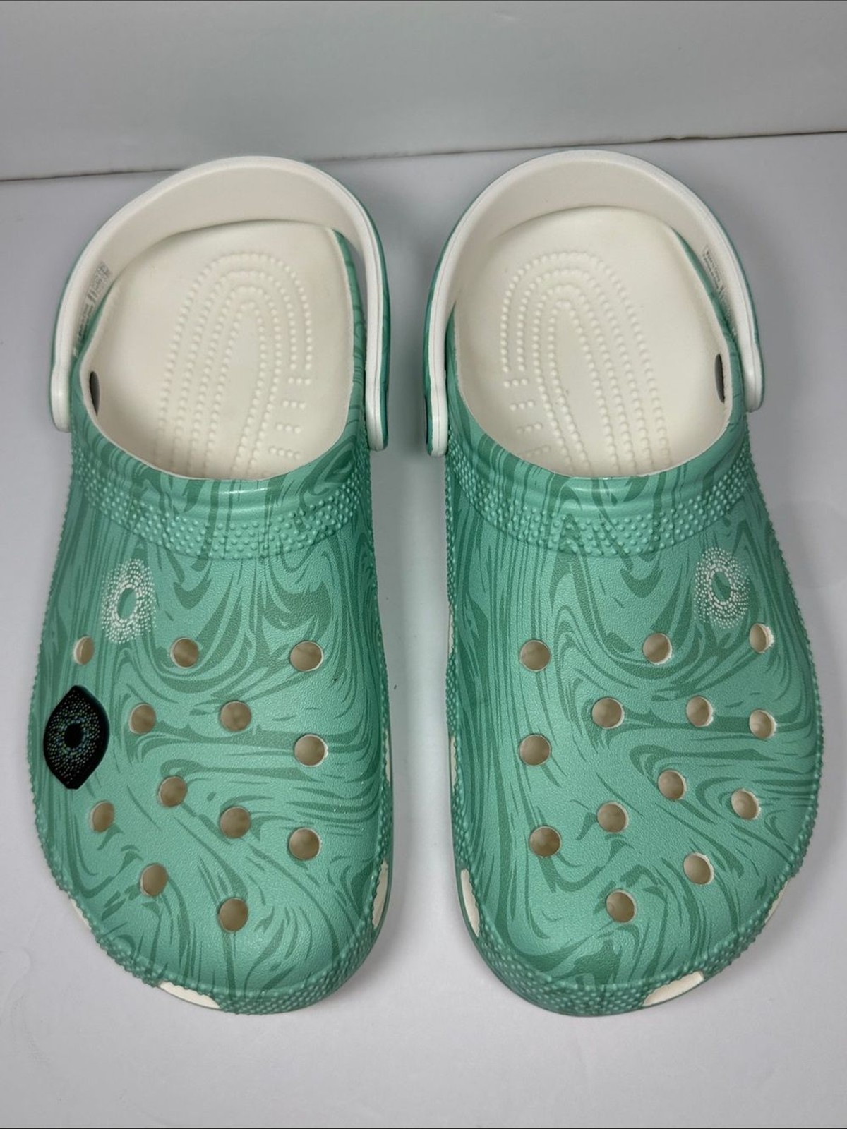 Crocs Classic Marbled Clog Aqua Green White Unisex Size M9 W11