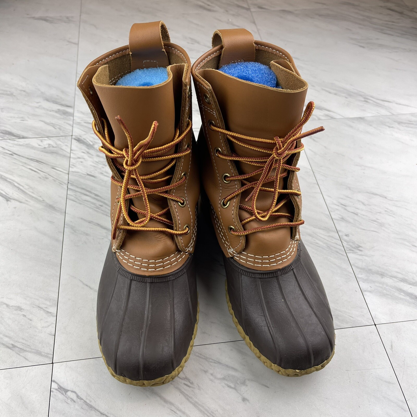 •LL Bean Duck Rubber Boots Made In Maine Women’s 6 M Brown Hunting Outdoor USA