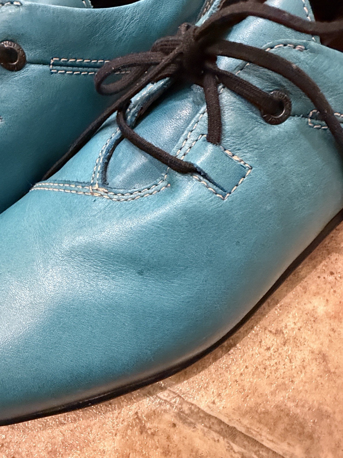 Wolky Rosa Leather Lace Comfort Oxfords Peacock Teal blue Women’s 42/size 11 EUC
