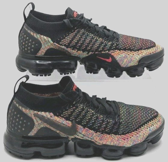 Nike Air VaporMax Flyknit 2 Black Multicolor Women’s Shoes Size 8 EXCELLENT