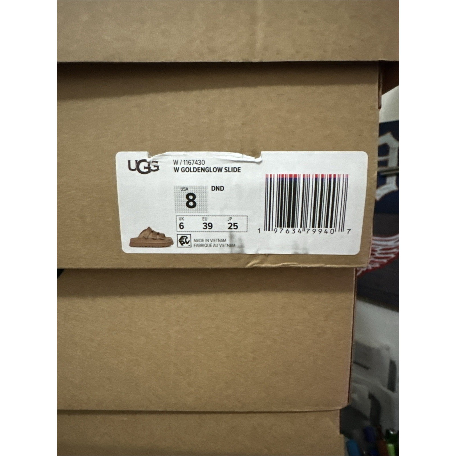 New Women’s Size 8 UGG Goldenglow Slide Brown 1167430-DND