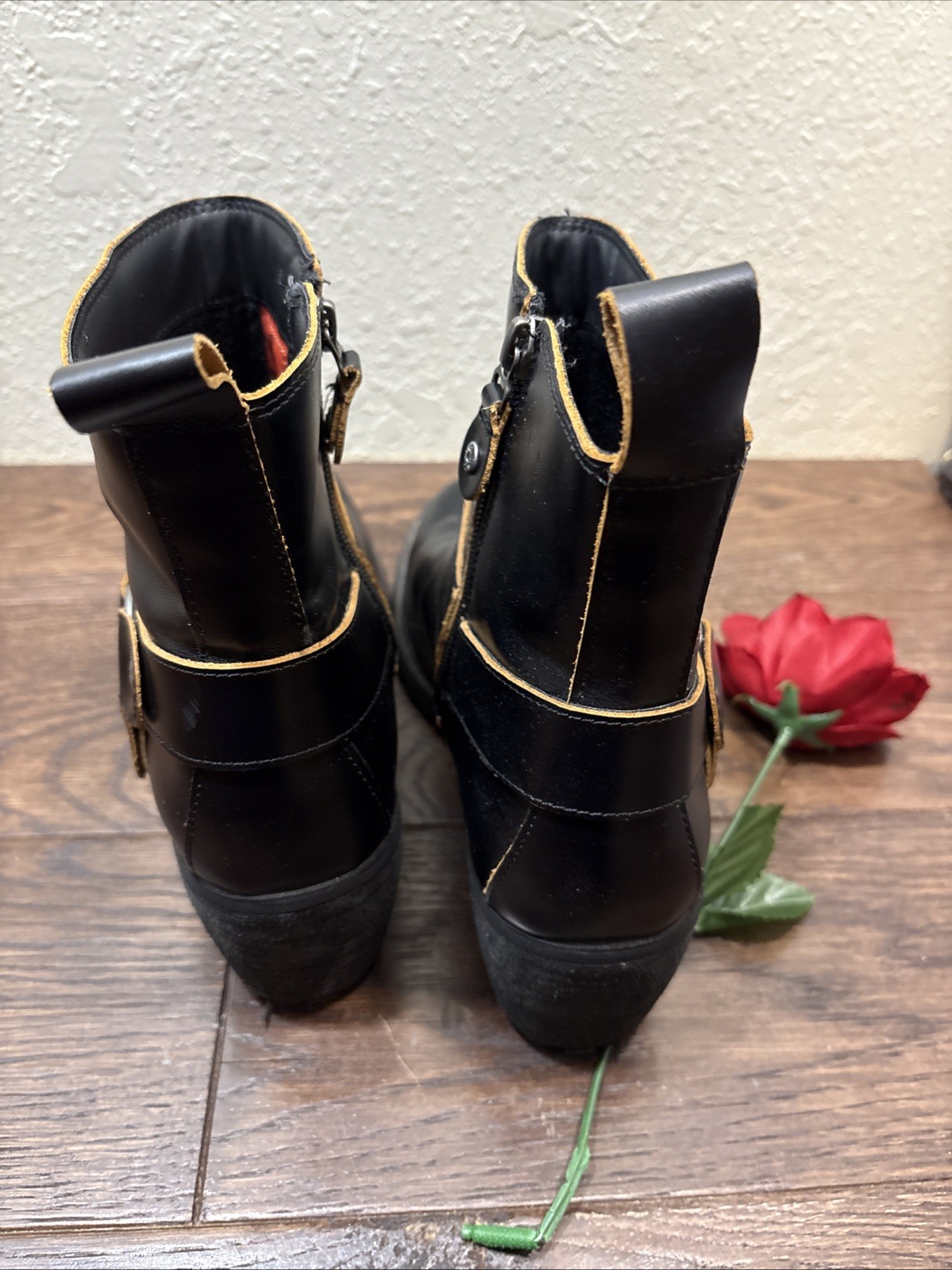 Harley-Davidson Lalanne Women’s 9.5M Biker Boots Black Leather Zip Up