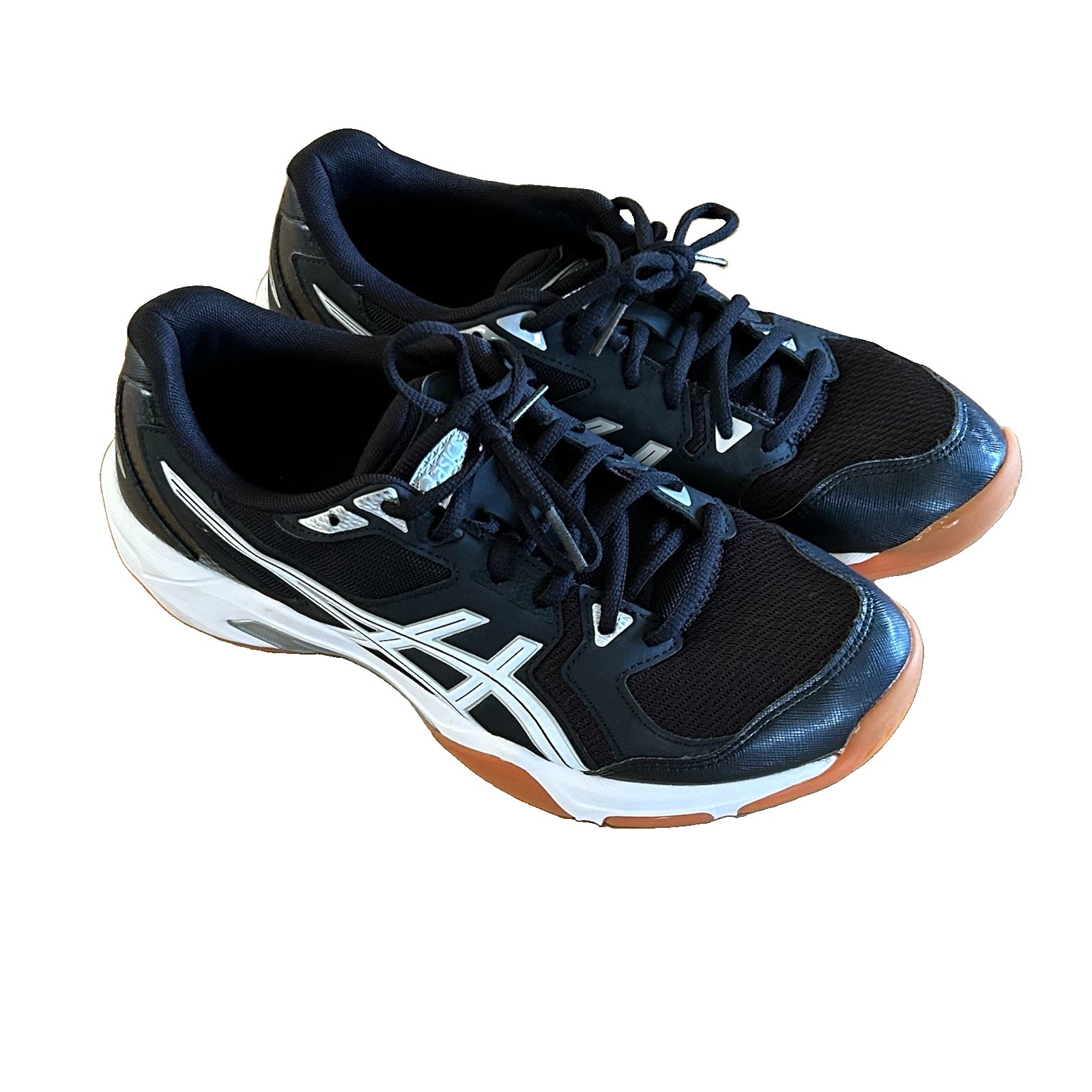 ASICS Gel-Rocket 10 Volleyball Court Shoes Black White Silver Women’s Size 10