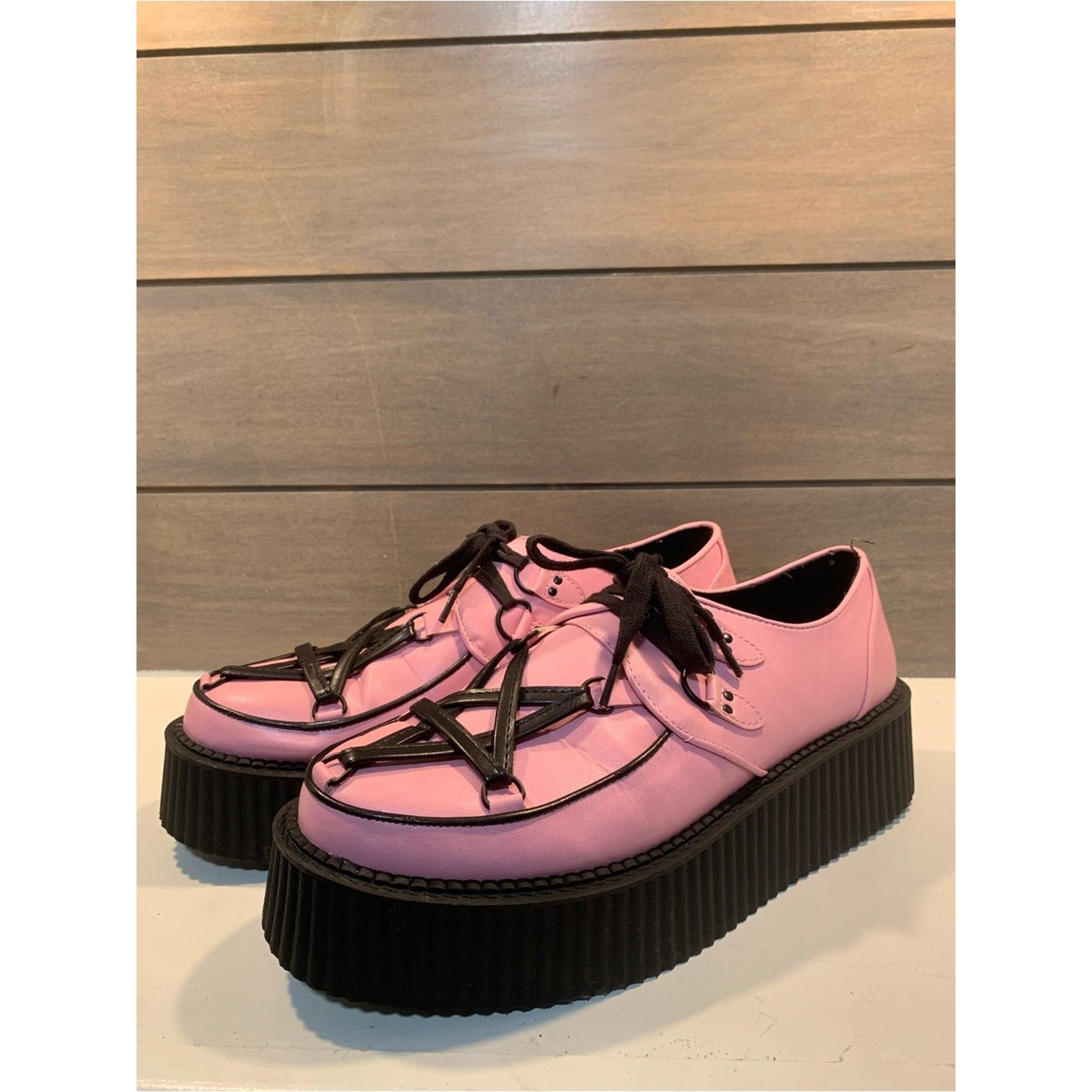 Killstar Hexellent Creepers Pink Black Platform Sz 10 Steam Punk Whimsigoth