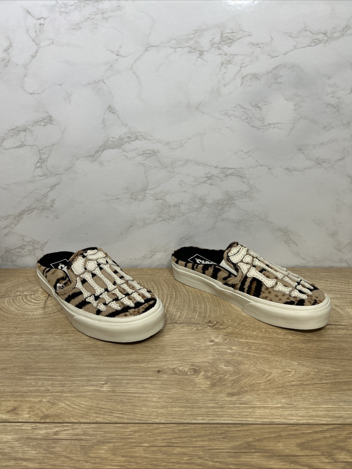 Vans Classic Slip On Mule Hazy Bones Skeleton Sneakers Women 721454 Sz 5.5 New