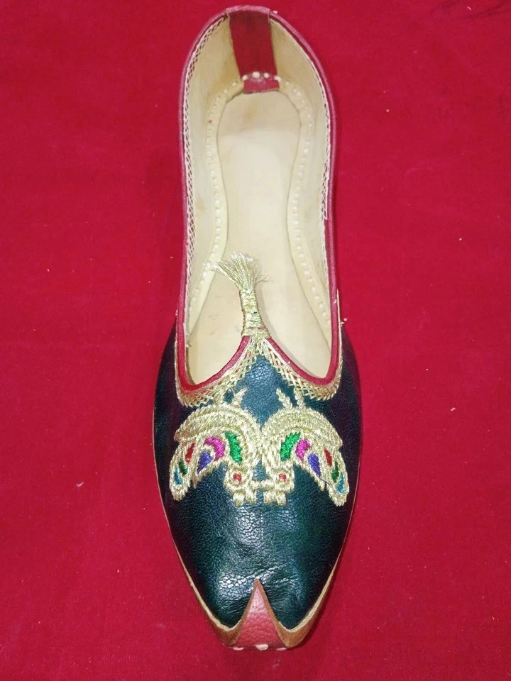 Women Wedding Shoes Leather Handmade Indian Mojaries Ballet Flat Jutties US 6-9