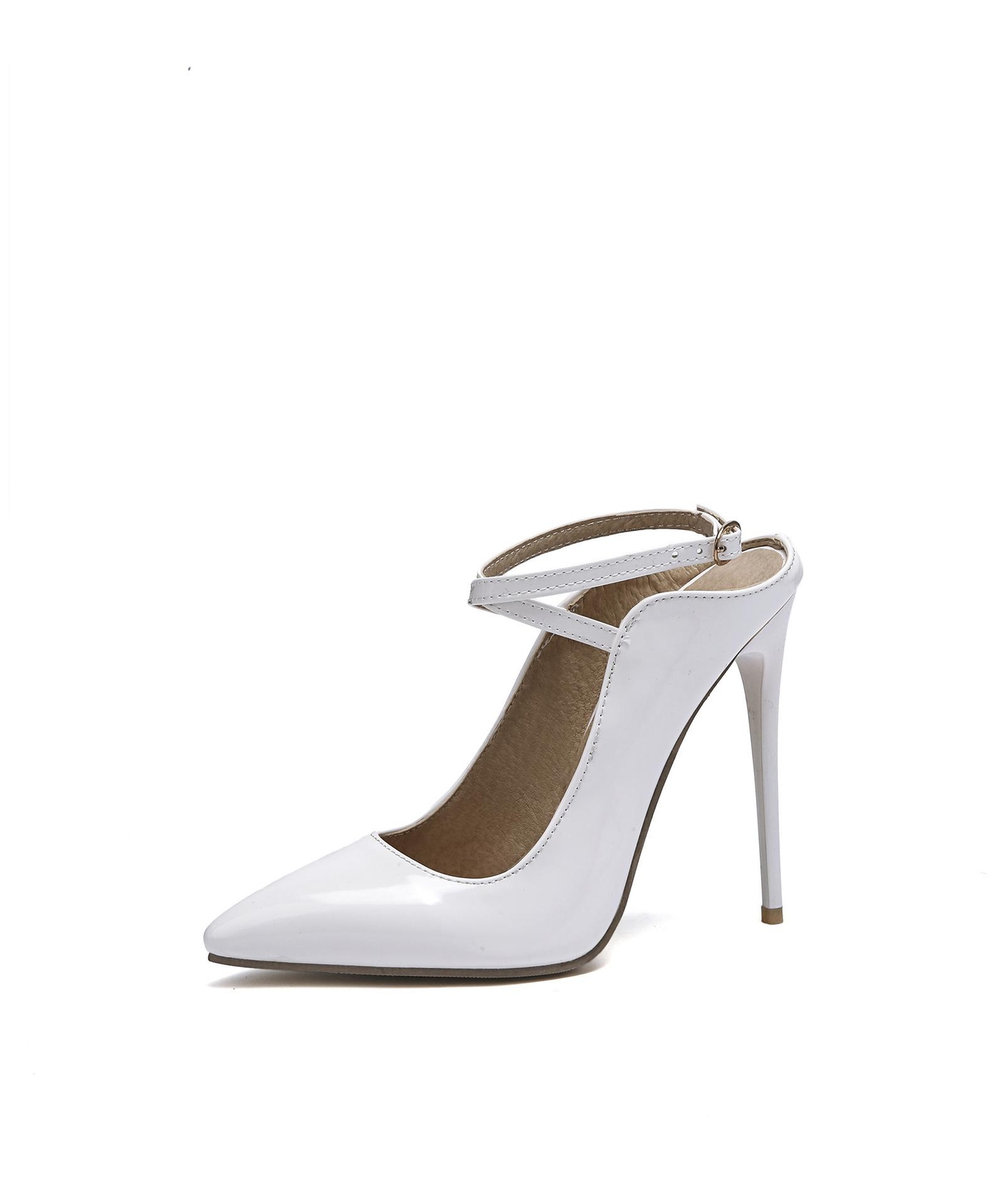 Womens Pointy Toe High Stiletto Heel Sandal Slingbacks Ankle Buckle Party Shoes