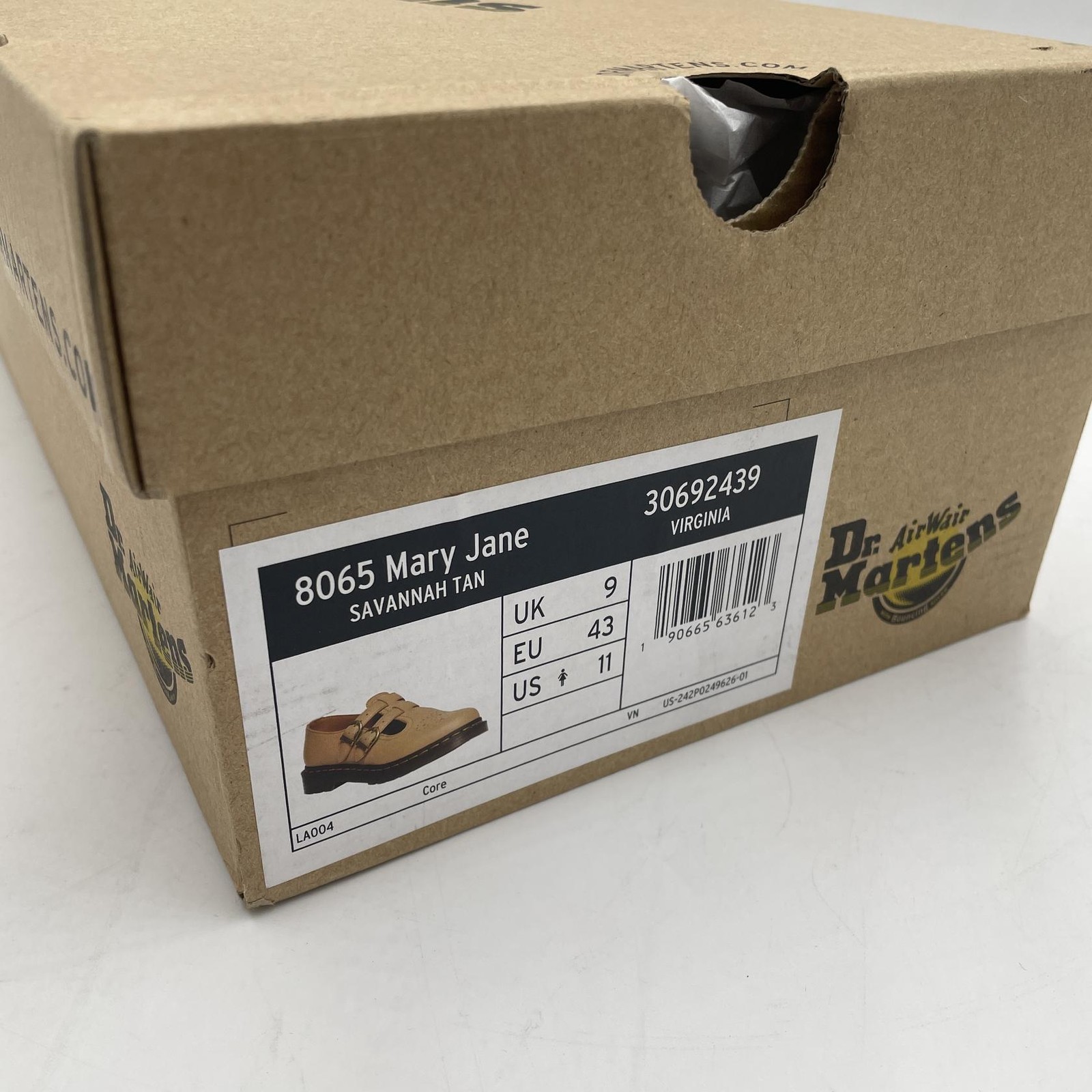 Dr. Martens 8065 Mary Jane Sandals Leather Outsole, Savannah Tan, Size 11 (UK 9)