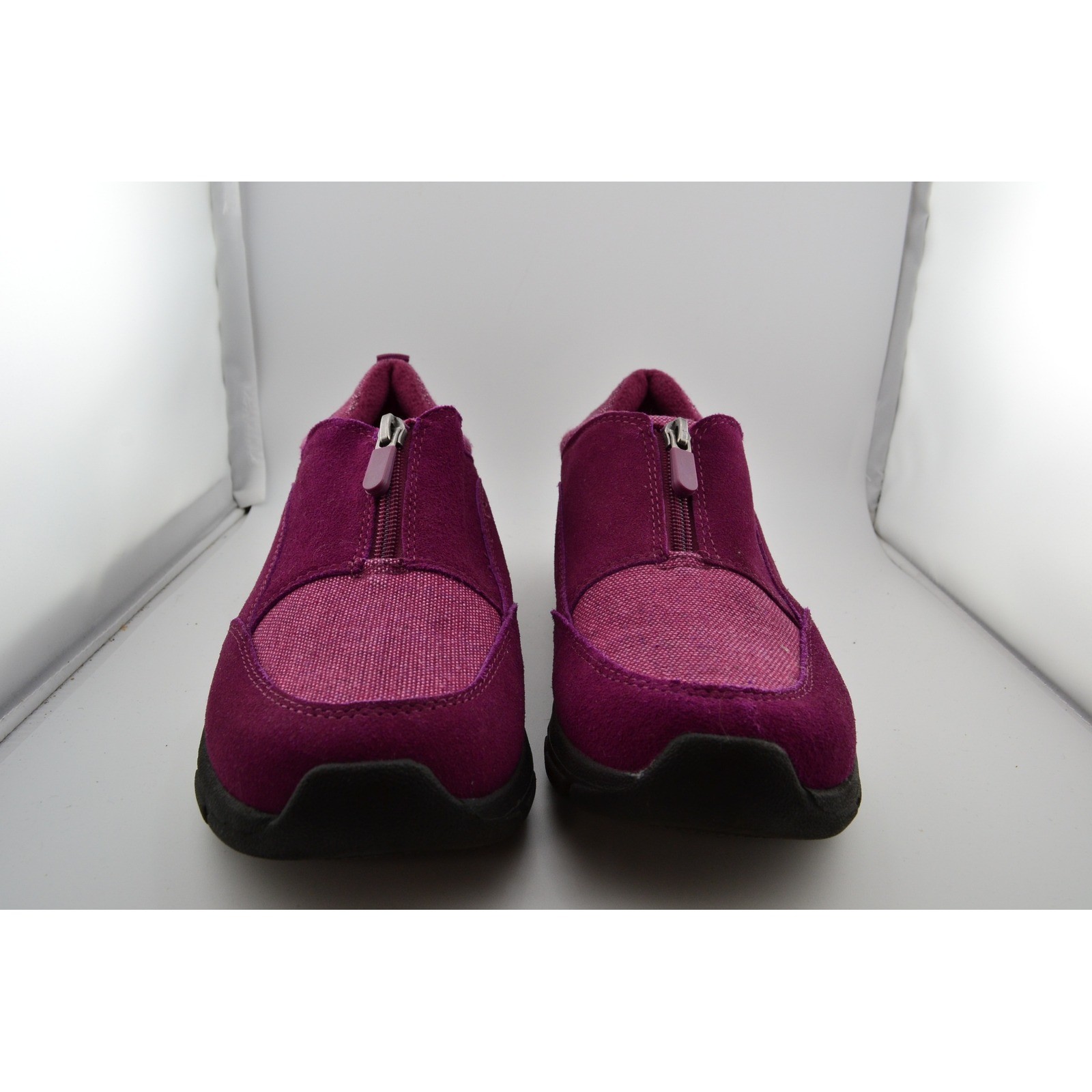 Lands’ End Women’s Purple Slip On Casual Comfort Shoes Size 9B Suede & Textile