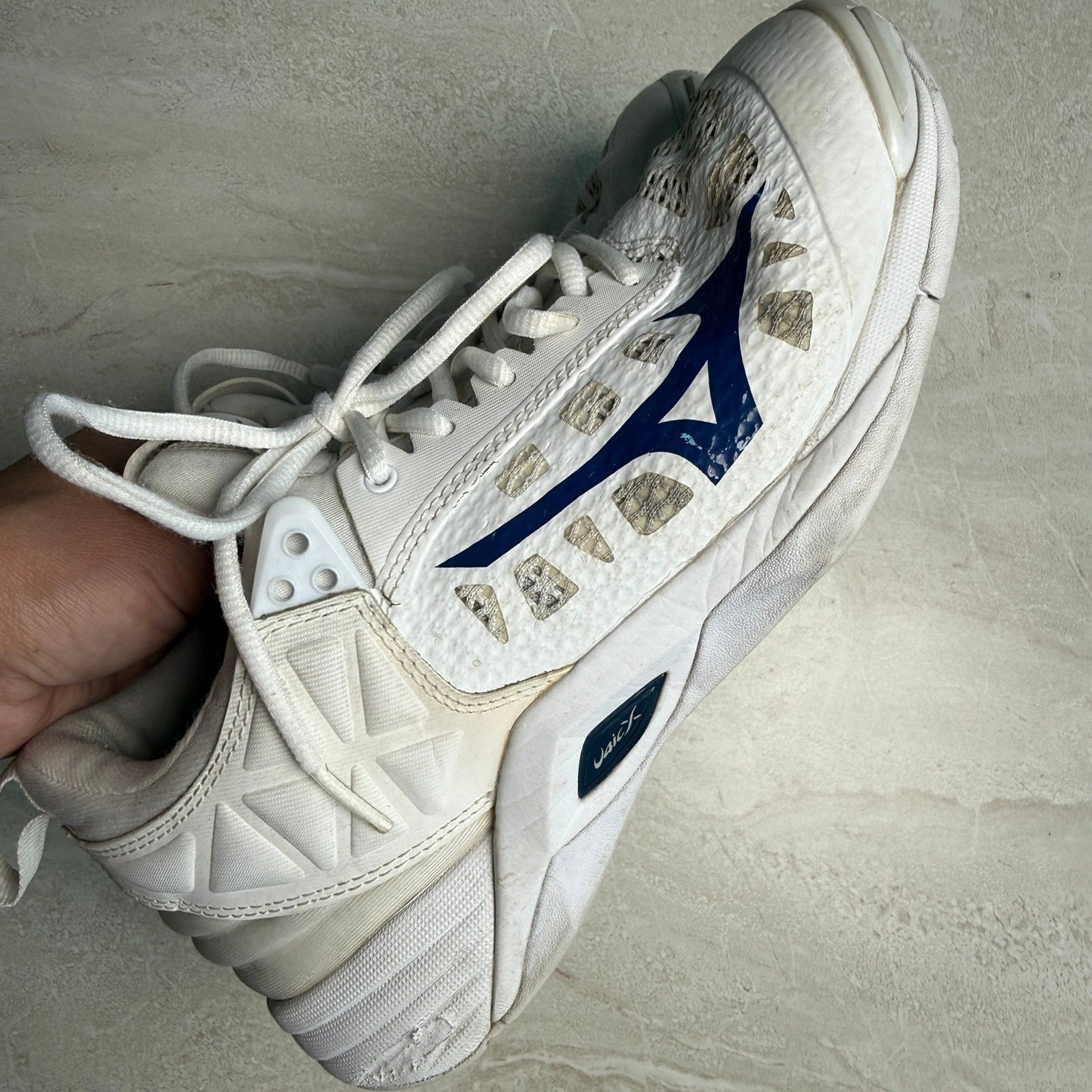 MIZUNO WOMENS WAVE VOLLEYBALL SHOES Sneakers SIZE US 8.5 blue/white