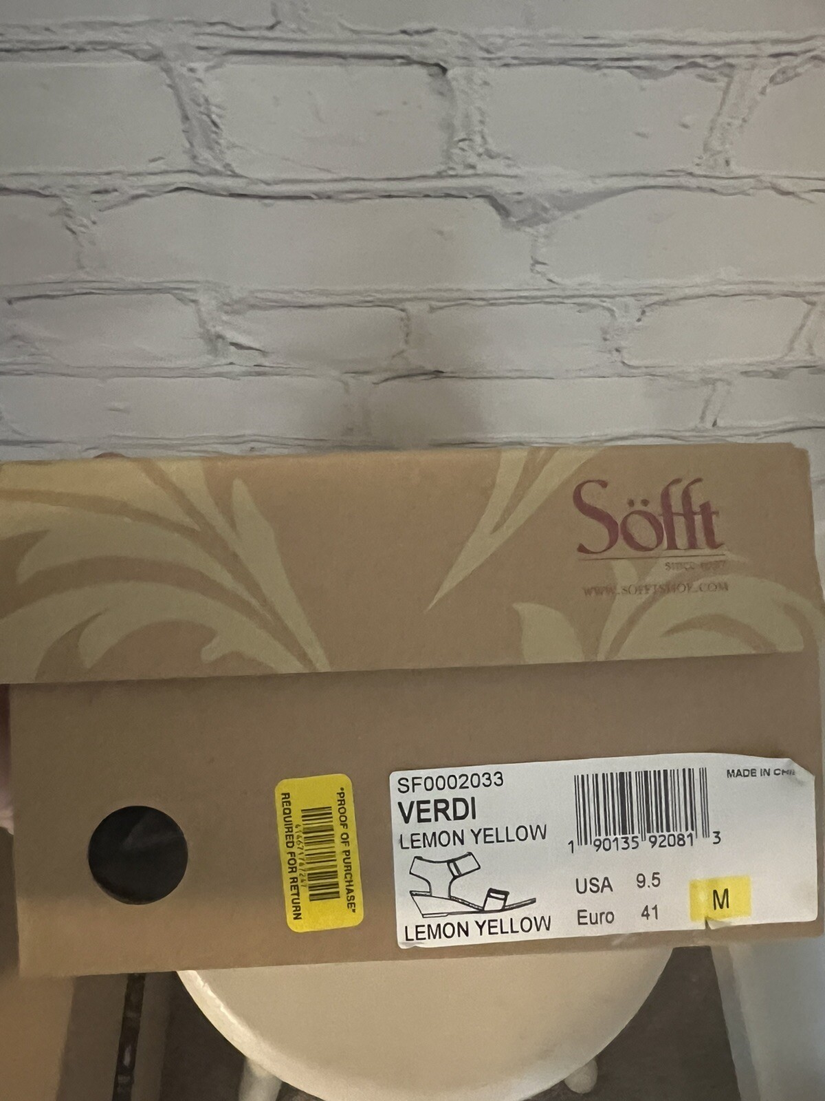 Sofft VERDI Lemon Yellow Sandal EUC Women’s Size US 9.5