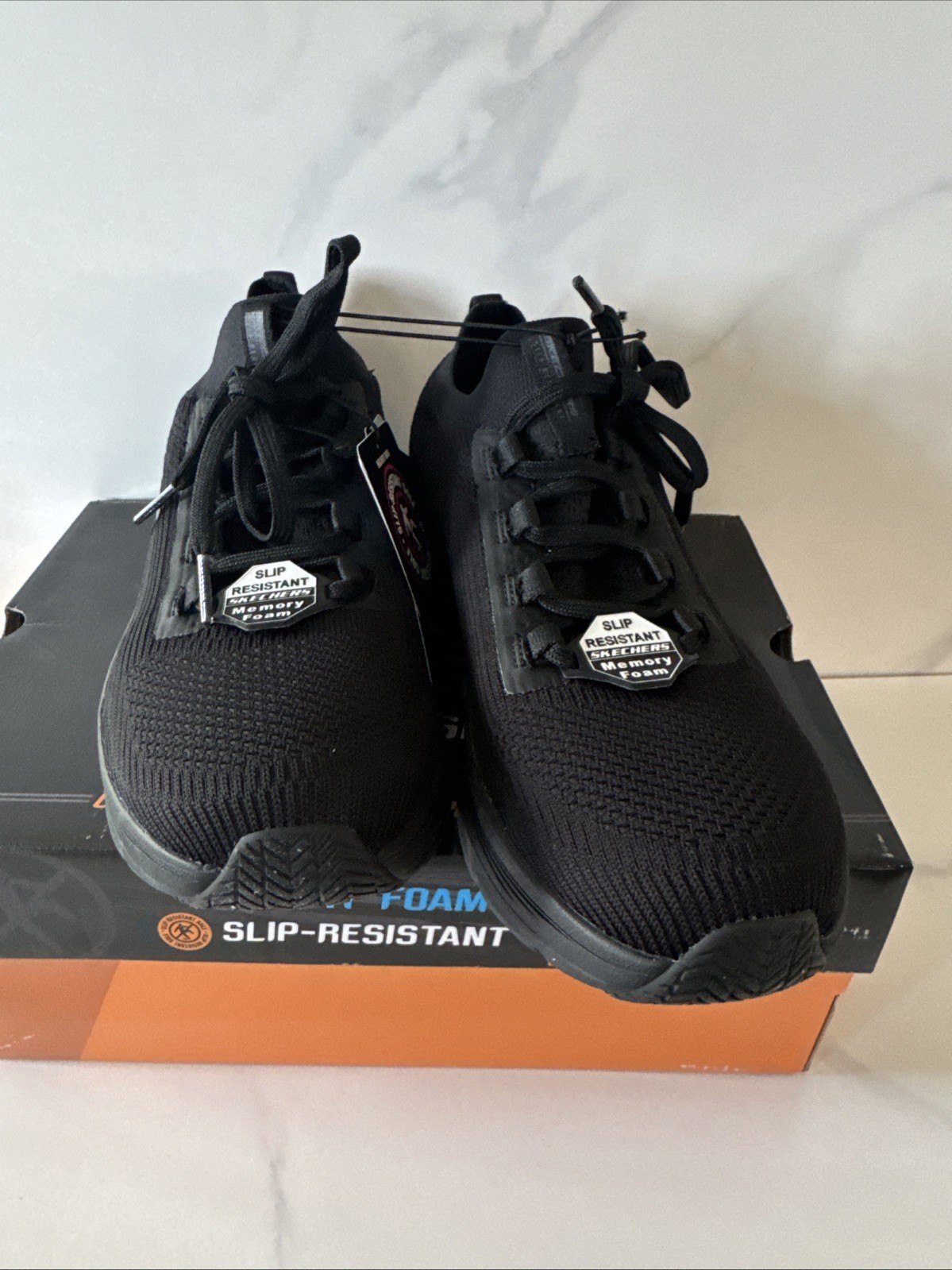 Women’s Skechers Size 10 Work Relaxed Fit Shoes Non-Slip Memory Foam Black NEW