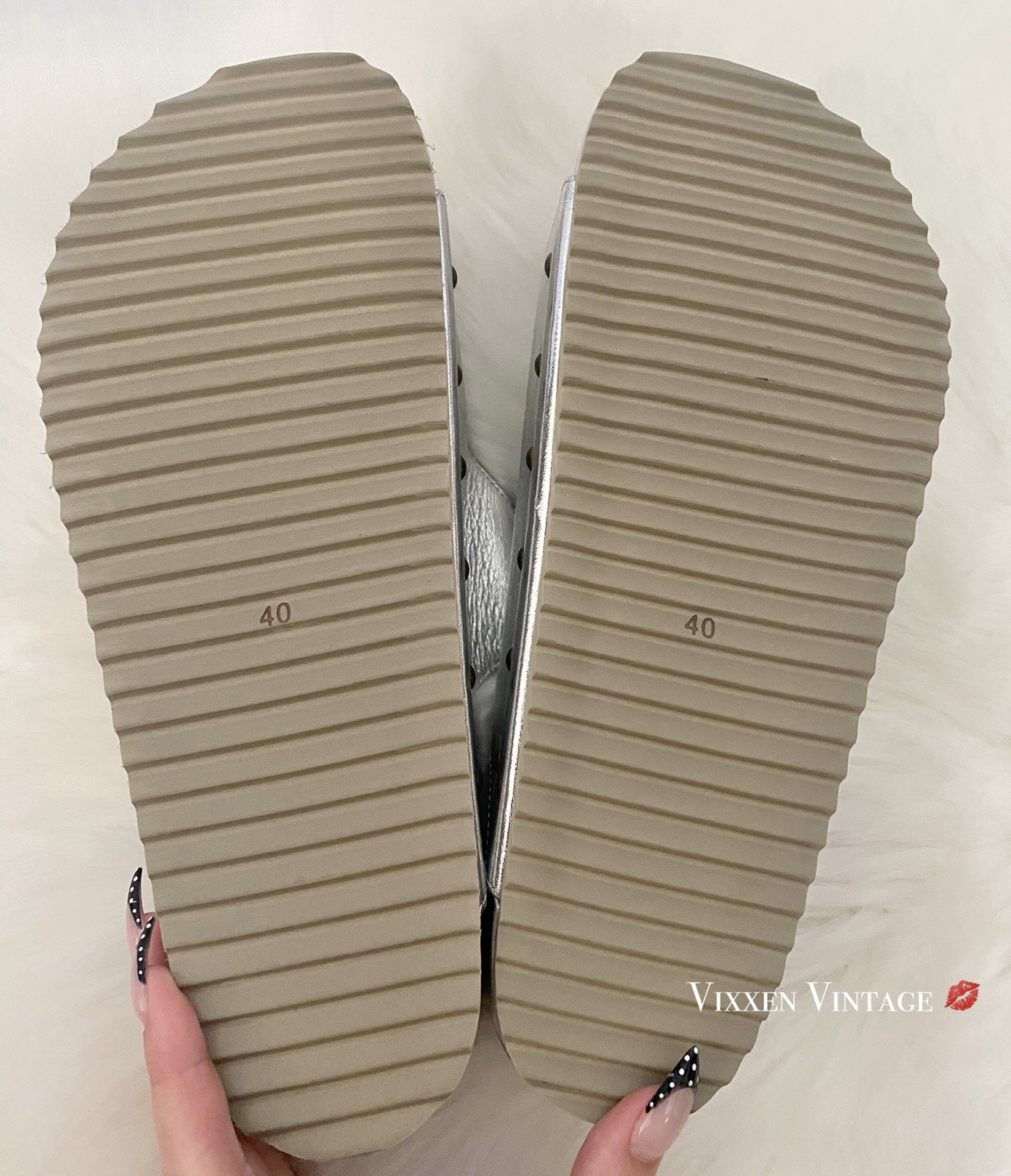 FREE PEOPLE X INTENTIONALLY BLANK ‘RULE BREAKER FLATFORM SANDALS’ IN SILVER $210