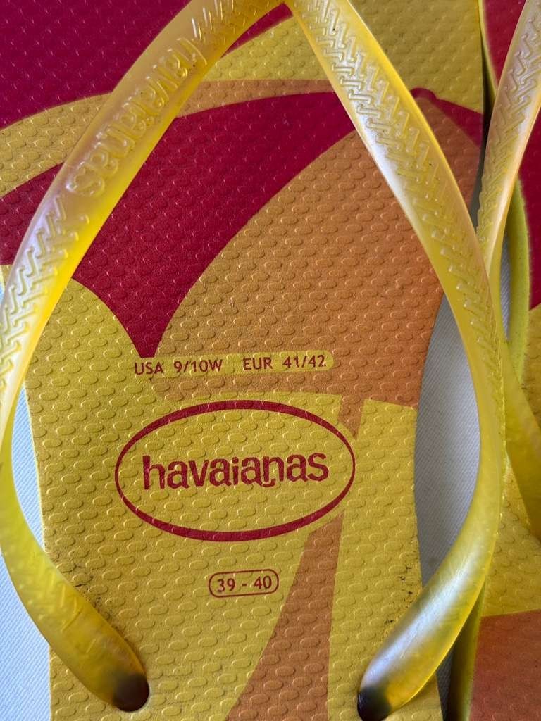 Havaianas Rio 2016 Olympic Flip Flops Yellow Red Women’s 9/10 EU 41/42