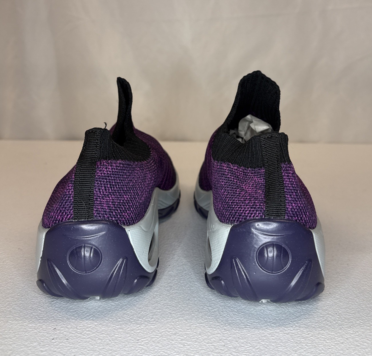 Women’s Walking Shoes Purple Knit Air Cushion Sock Sneakers Size 42