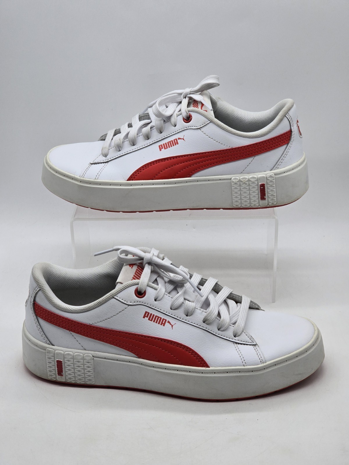 Womens Sneakers Puma Smash Platform V2 Casual Size 9 White Red Style 373035-06