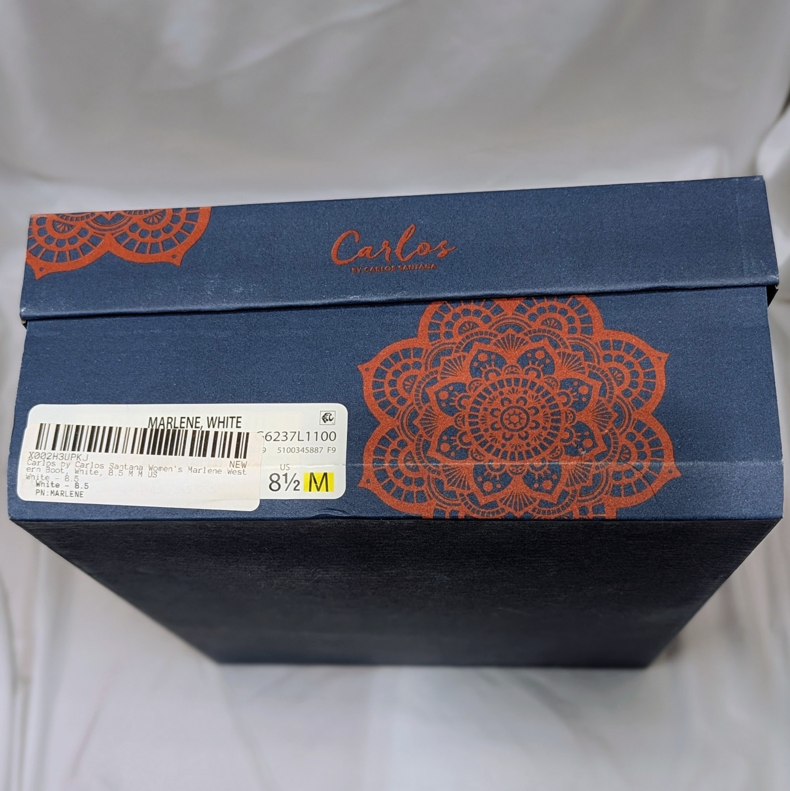 Carlos by Carlos Santana Marlene Leather Western Boots White Size 8.5 M NIB