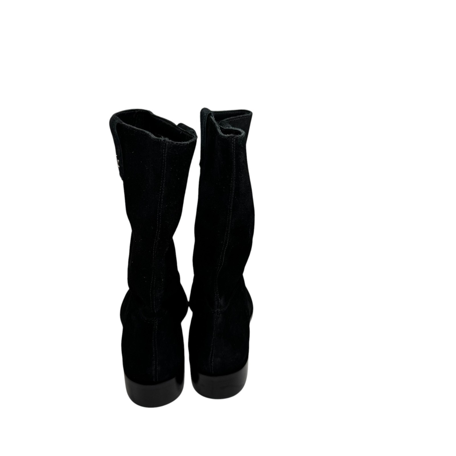 LARROUDE Barb Mid Calf Boots Size 9.5 -10 Black Suede NEW $430 Anthropologie