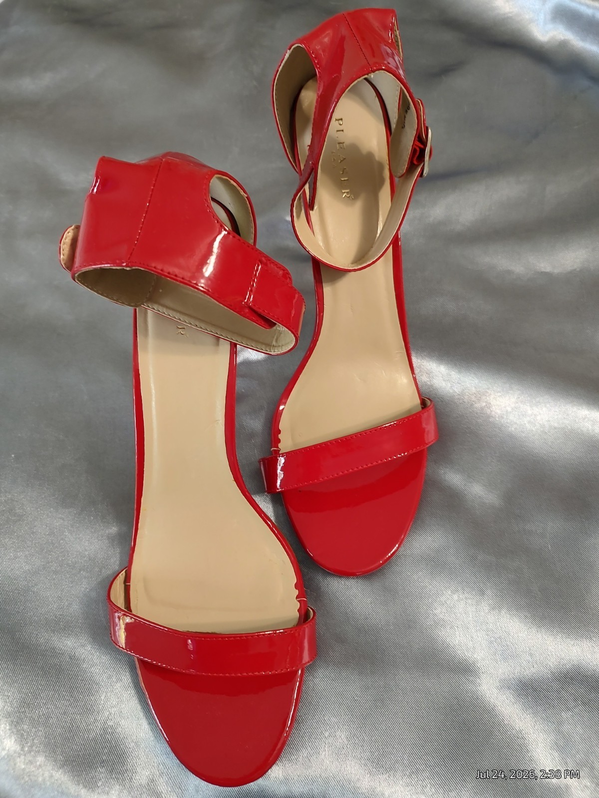 womens shoe Ed patent leather size 16 with 5″ heel Pleaser brand made USA