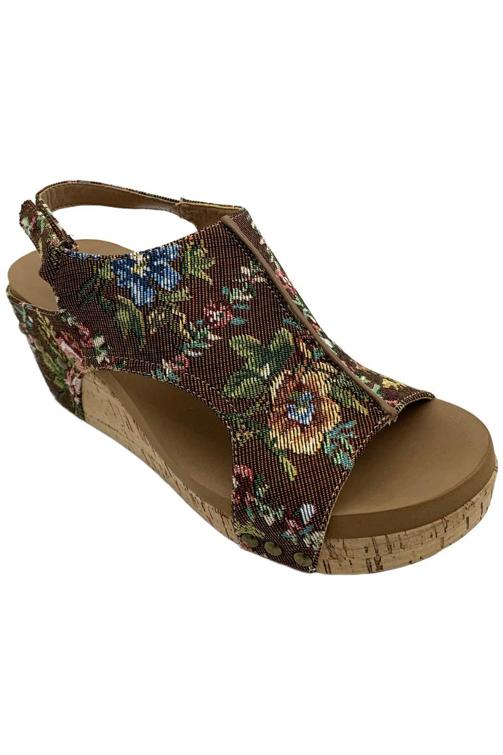 Corkys Women’s Carley Wedges Rust/Floral