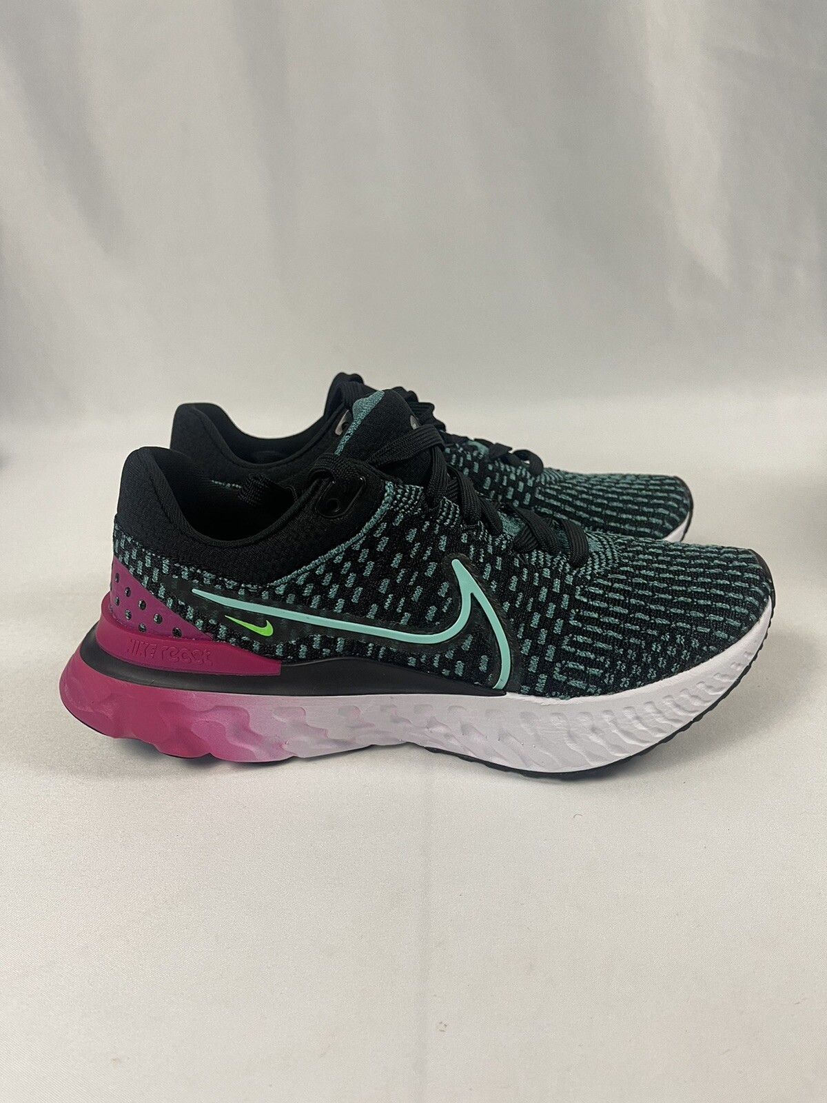 Nike React Infinity Run Flyknit 3 Black Turquoise DD3024-003 Women’s Size 8 NEW