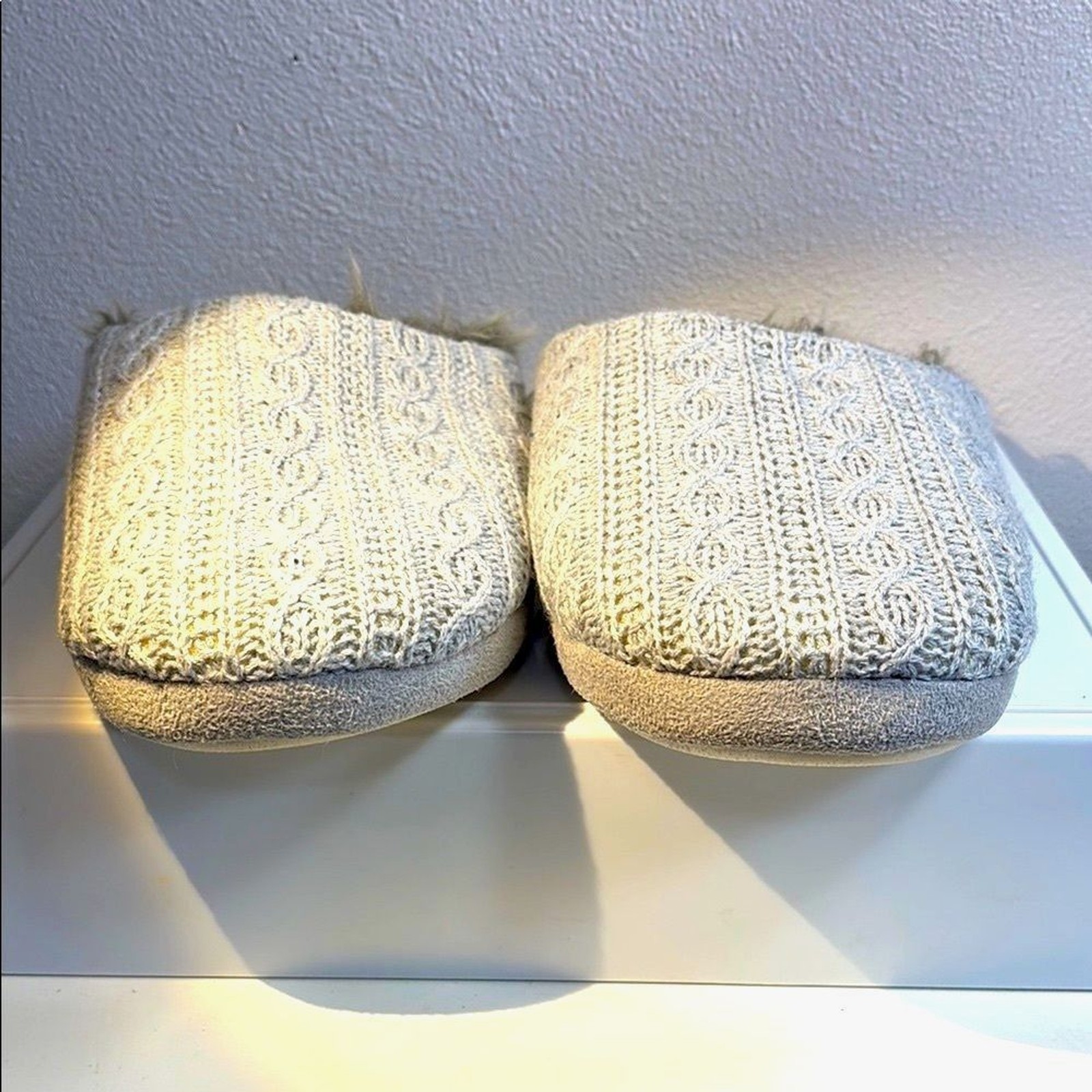 NWT PJ Salvage Gray Knit Slippers Women’s M/L
