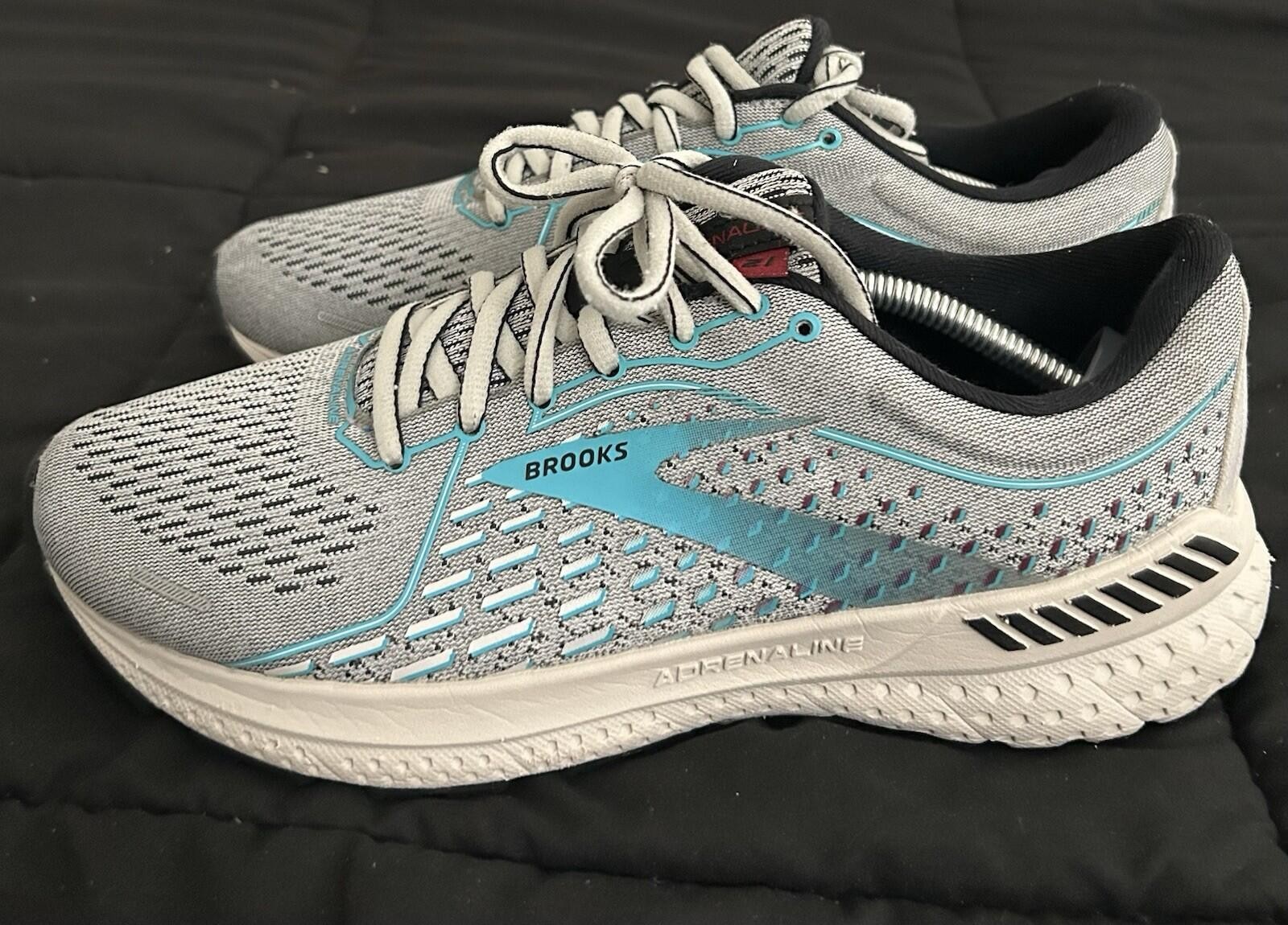 Brooks Adrenaline GTS 21 Women’s Running Shoes – Gray/Teal – Size 8.5