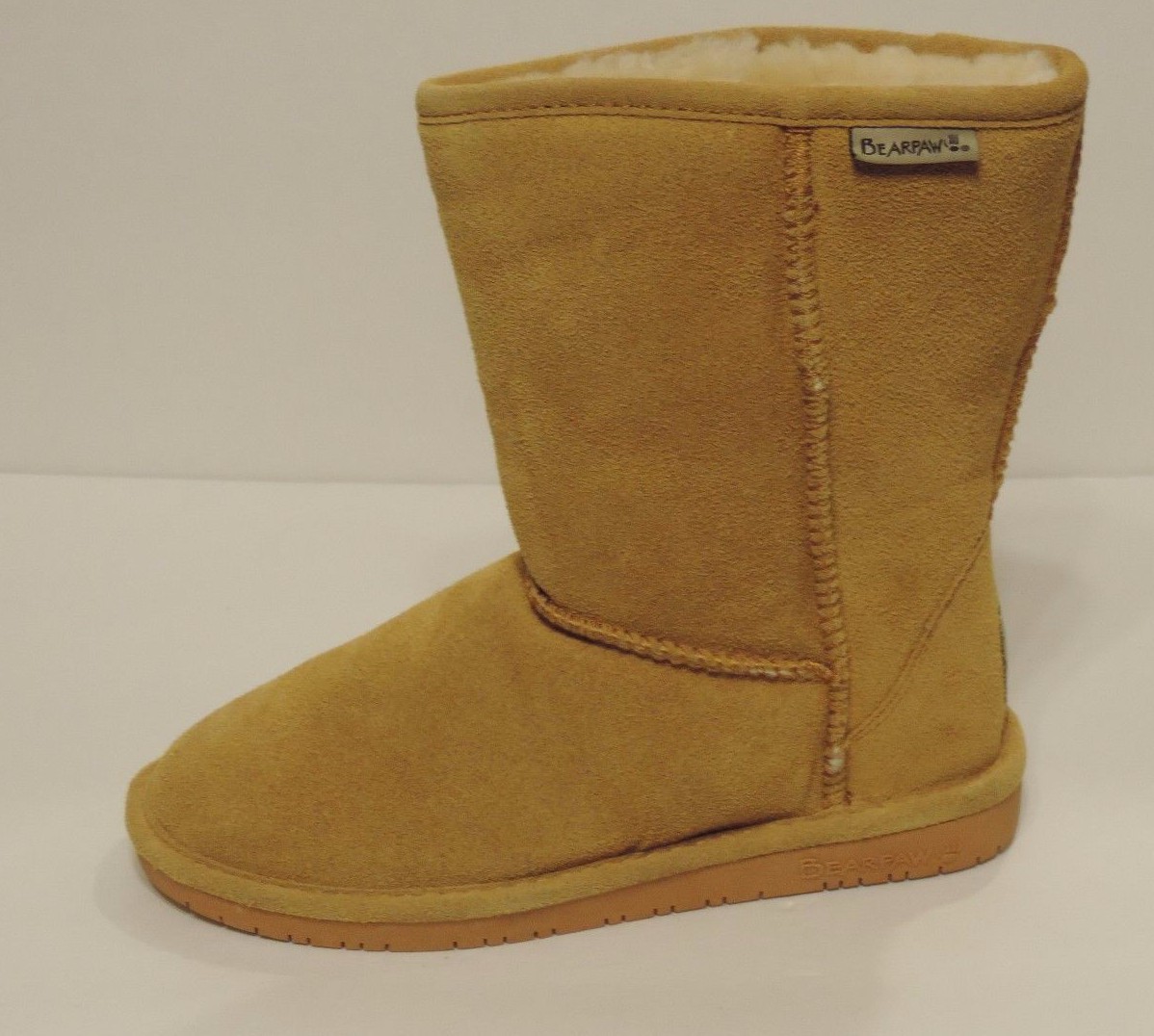 New Bearpaw Emma Short 608 W dark honey Cow Suede Upper Sheepskin wool blend