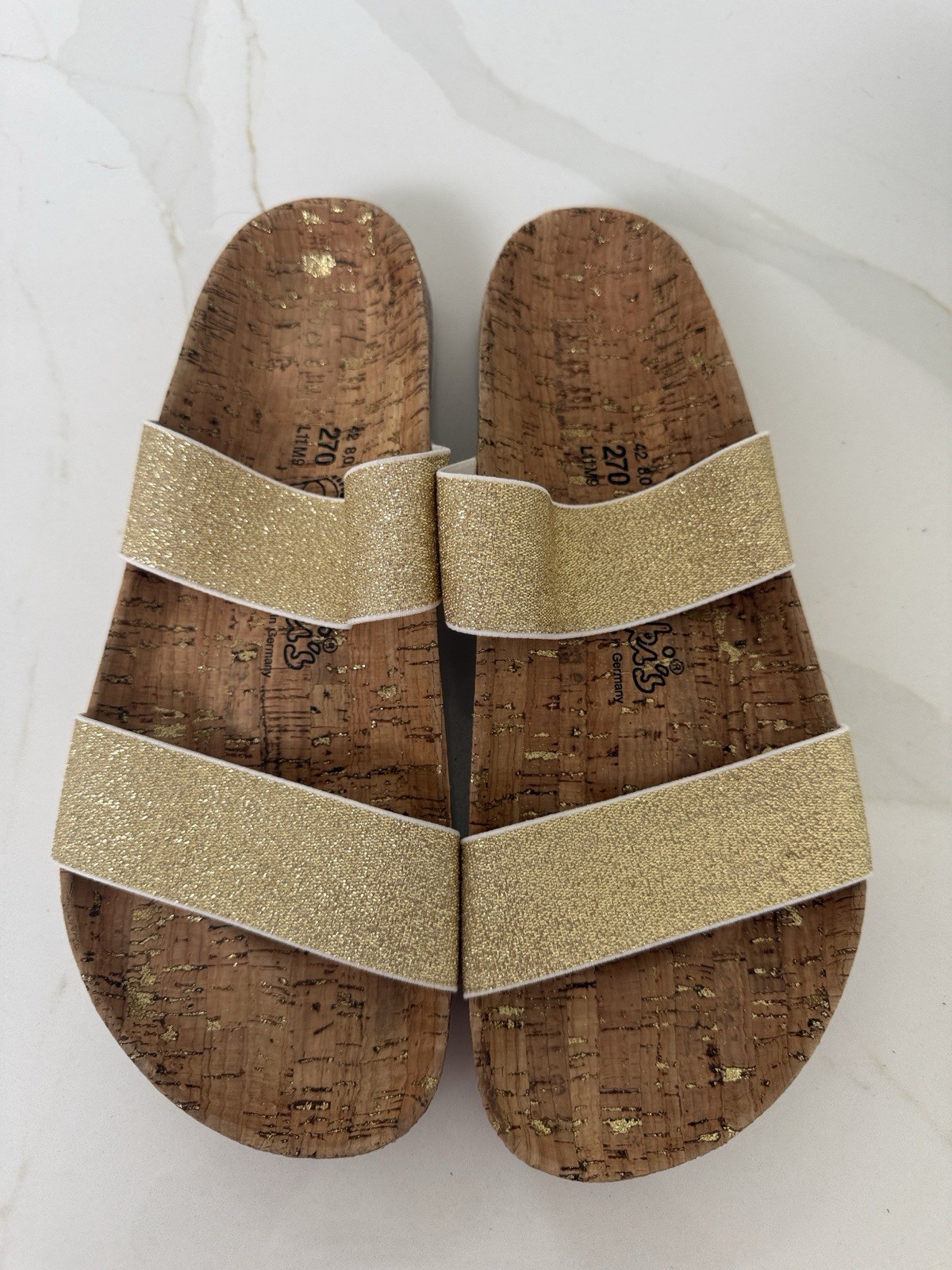 Birkenstock Birkis Gold Cork Sandals New 11 42 R