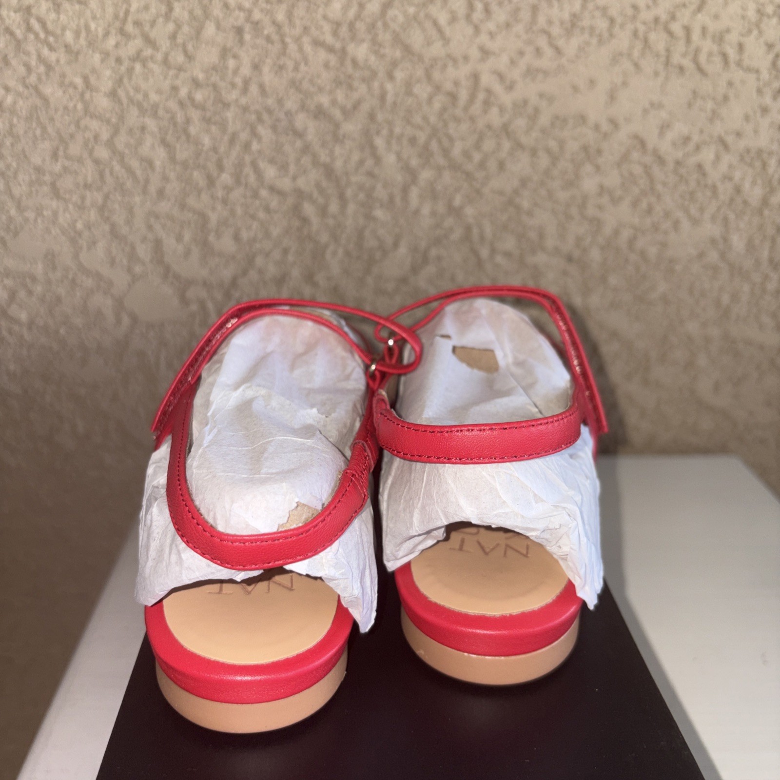 Naturalizer Connie Womens Leather Ballet Flat Mary Janes In Red Size 8 Women