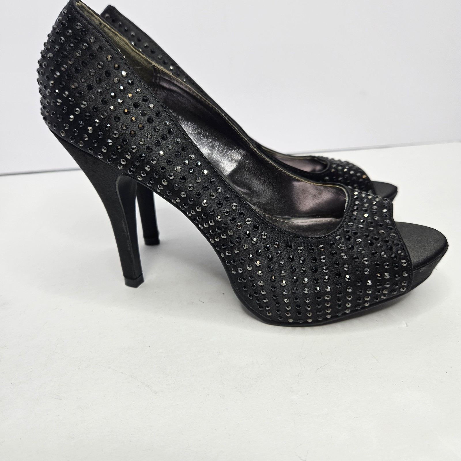 Rampage High Heels Size 6.5 Gimme Black Heel 3 3/8″ Heel To Toe 10″