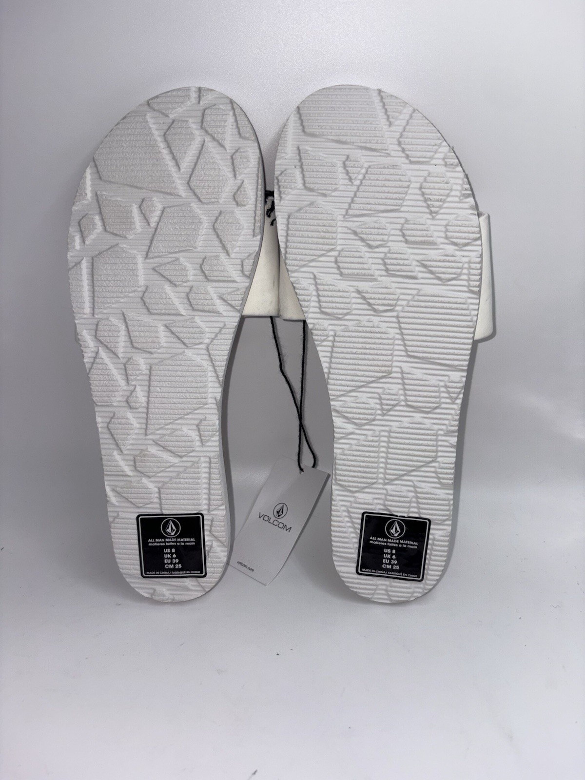 NWT * Volcom White Simple Slide Sandals Sz 8