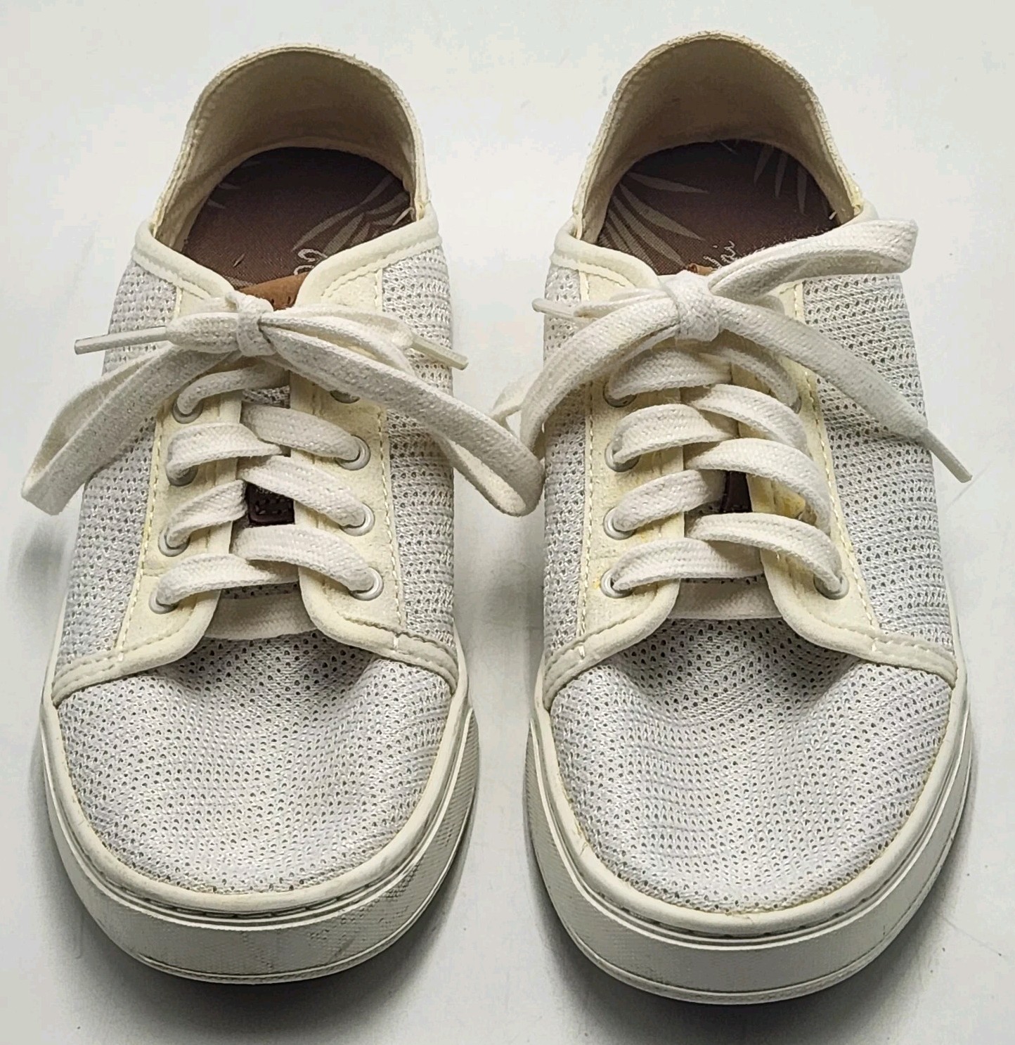 Olukai Pehuea Li White Mesh Knit Sneaker Casual Shoes Women’s Size 7.5 Lace Up