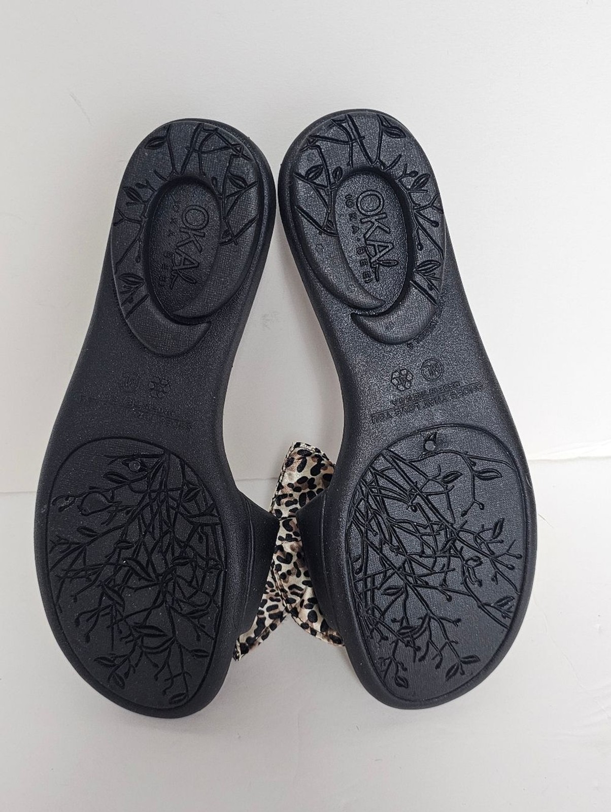 OKA-B Madison Flip Flop Slide Sandals Leopard Bow Women’s Size ML (8/9)
