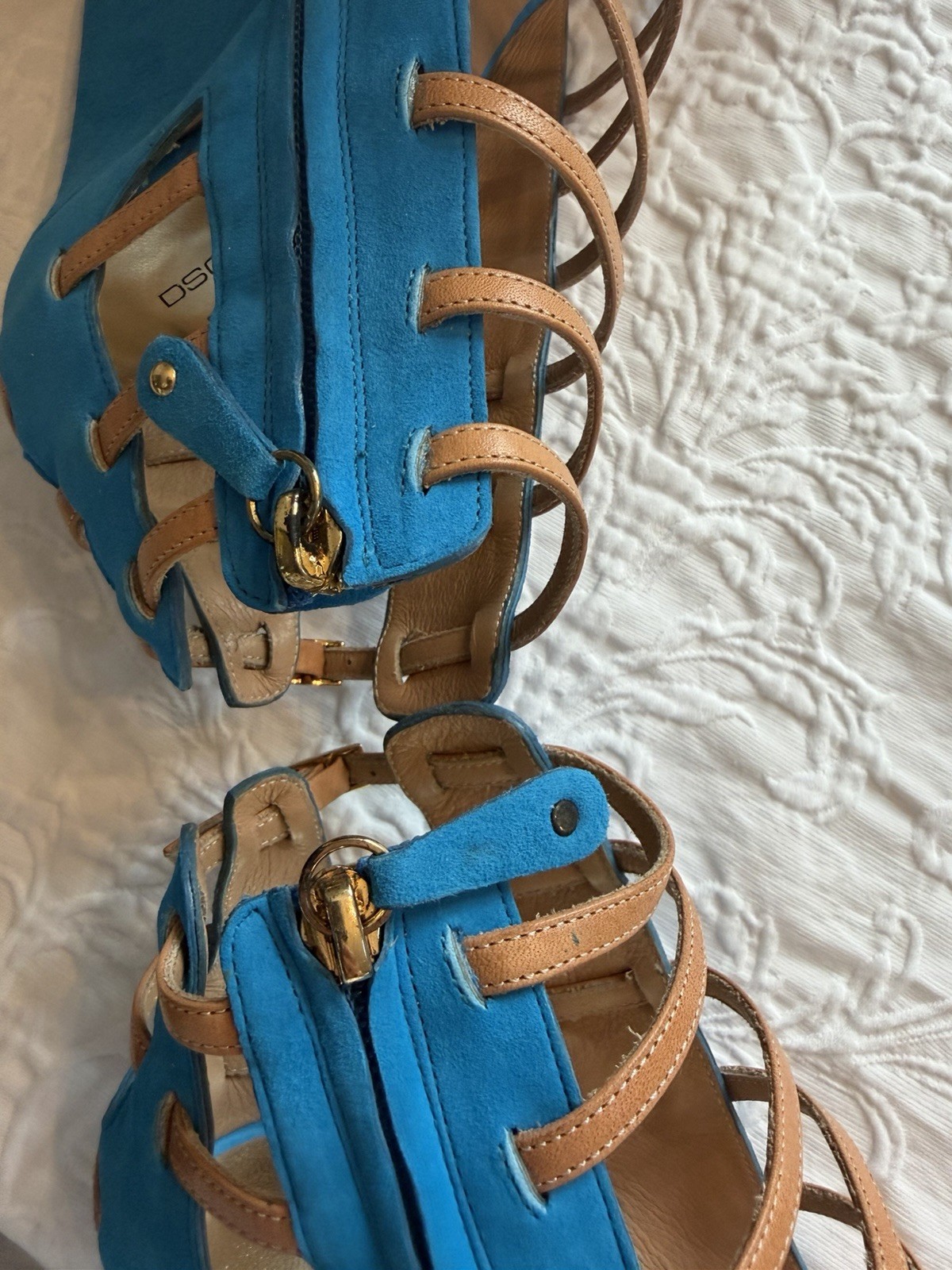 DSQUARED2 S13W205102 34 WEDGE SIENNA CAMOSCIO AZZURRO #9us $769