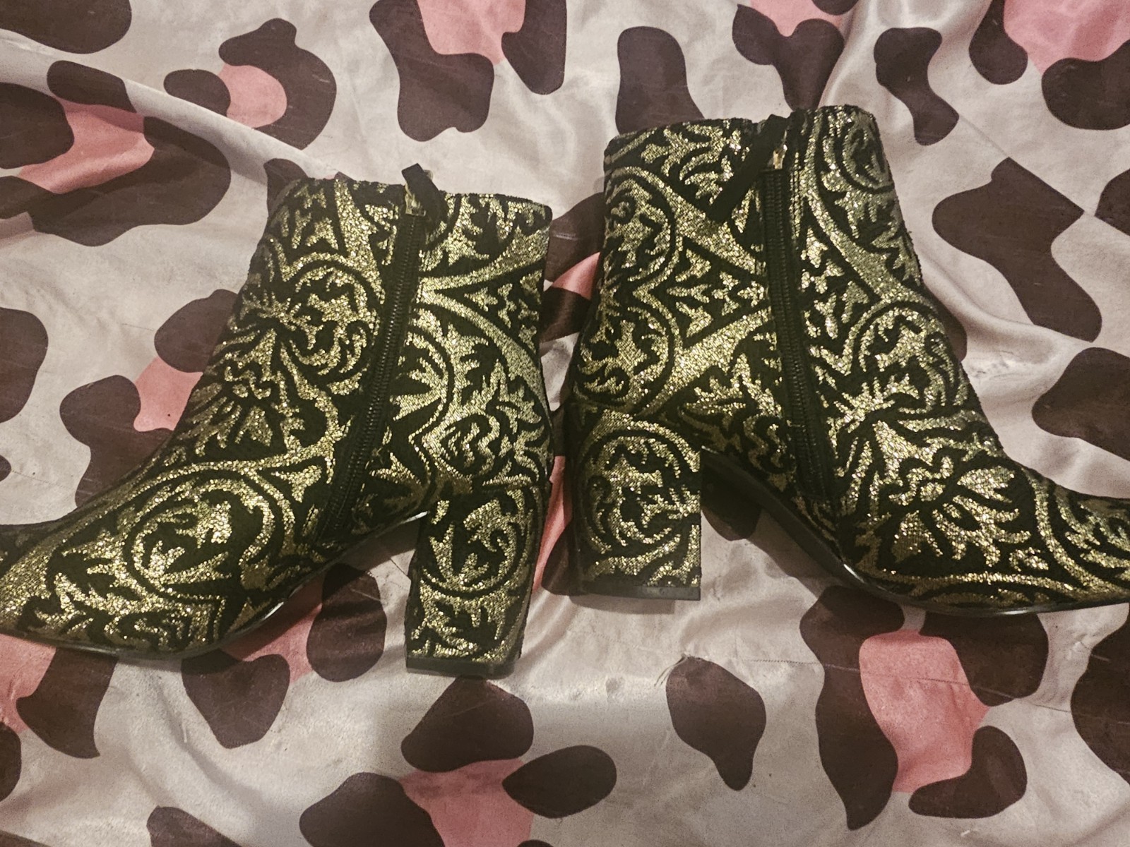 Gold and Black Madonna 80s Looking Boots Women’s Size 7.5 Vintage